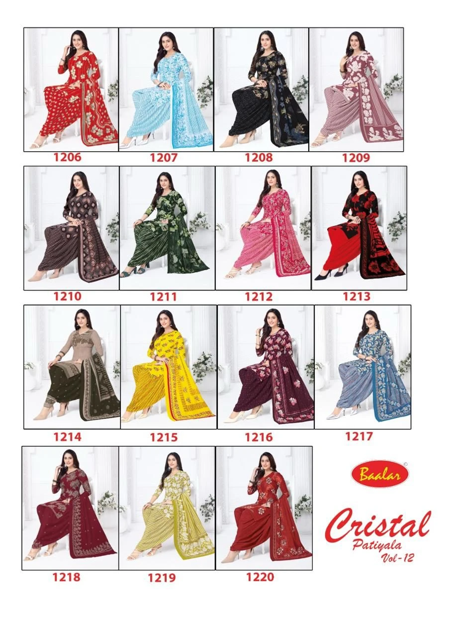 Baalar Cristal Patiyala Vol 12 Cotton Dress Material