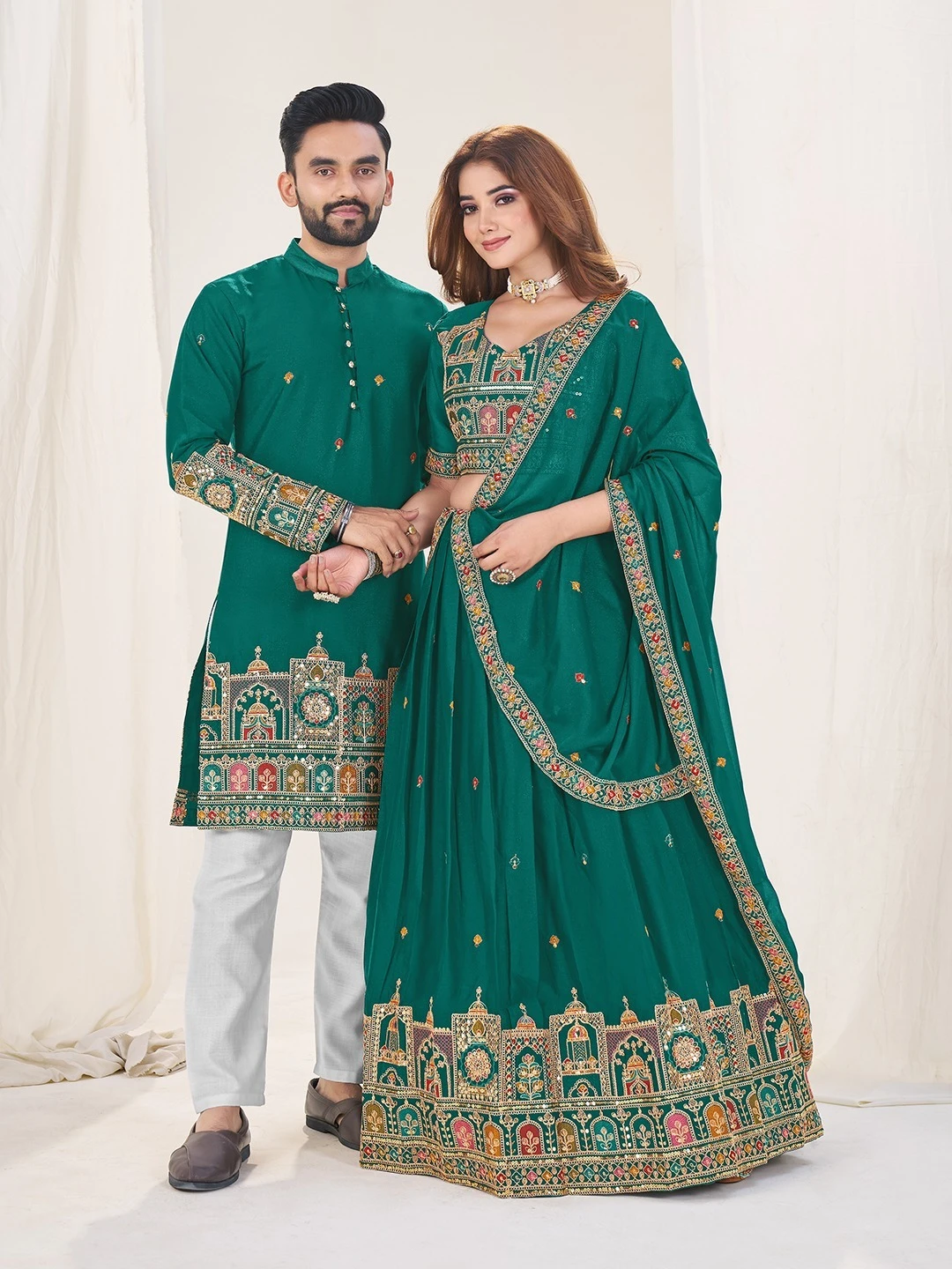 Couple 4 Georgette Lehenga Kurta Combo