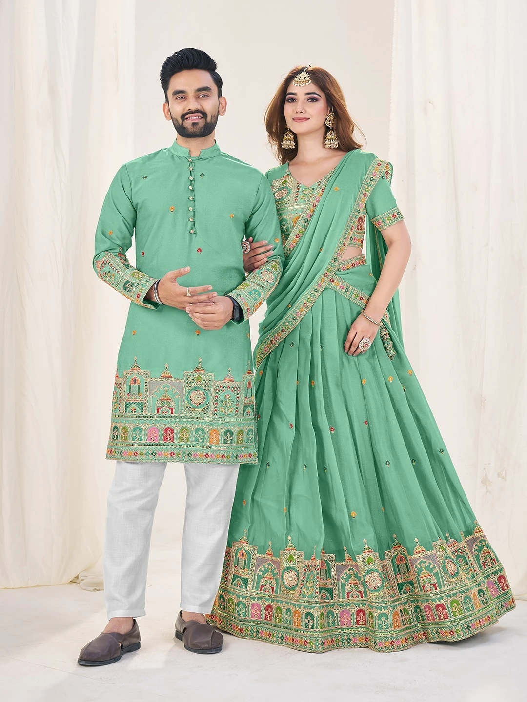 Couple 4 Georgette Lehenga Kurta Combo