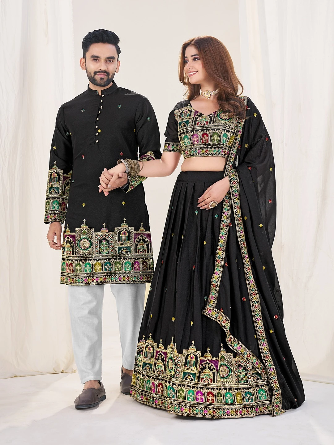 Couple 4 Georgette Lehenga Kurta Combo