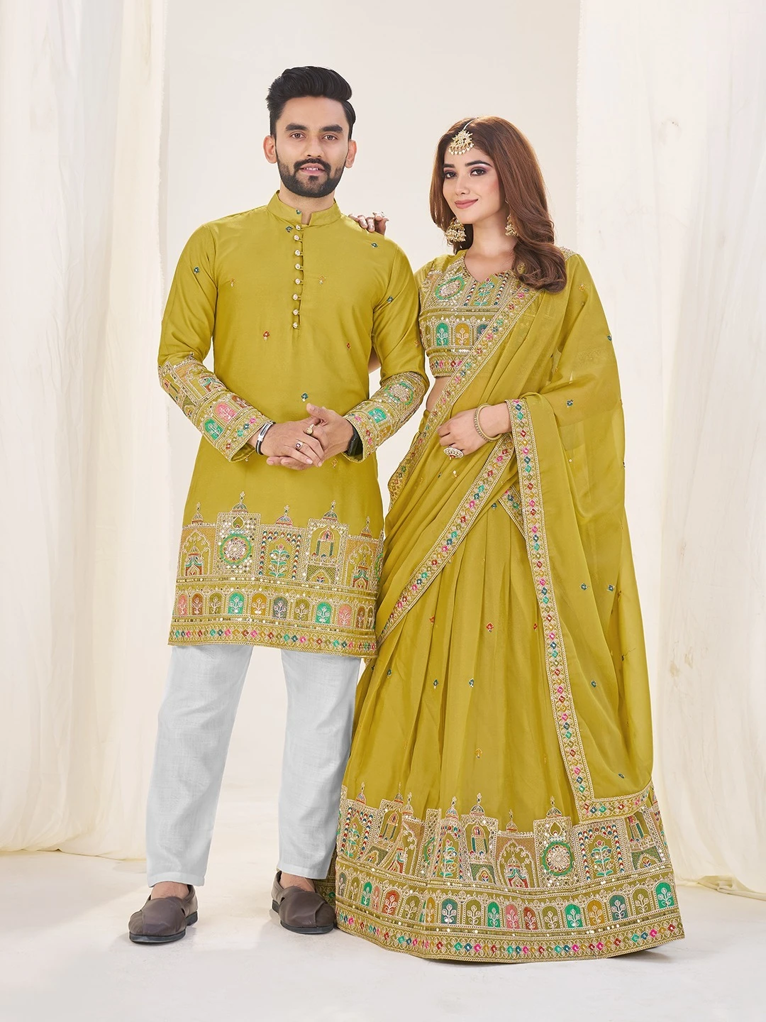 Couple 4 Georgette Lehenga Kurta Combo