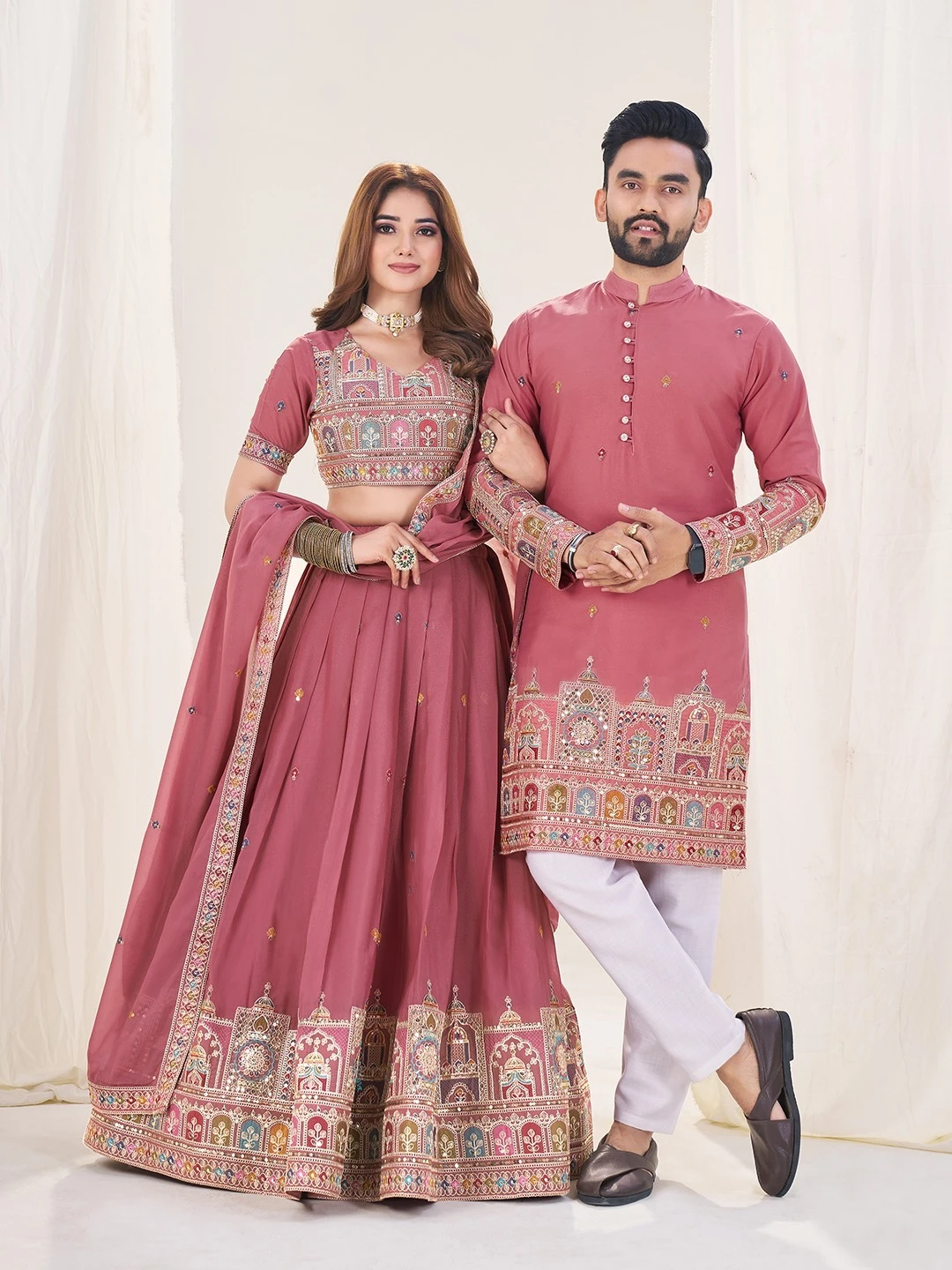Couple 4 Georgette Lehenga Kurta Combo