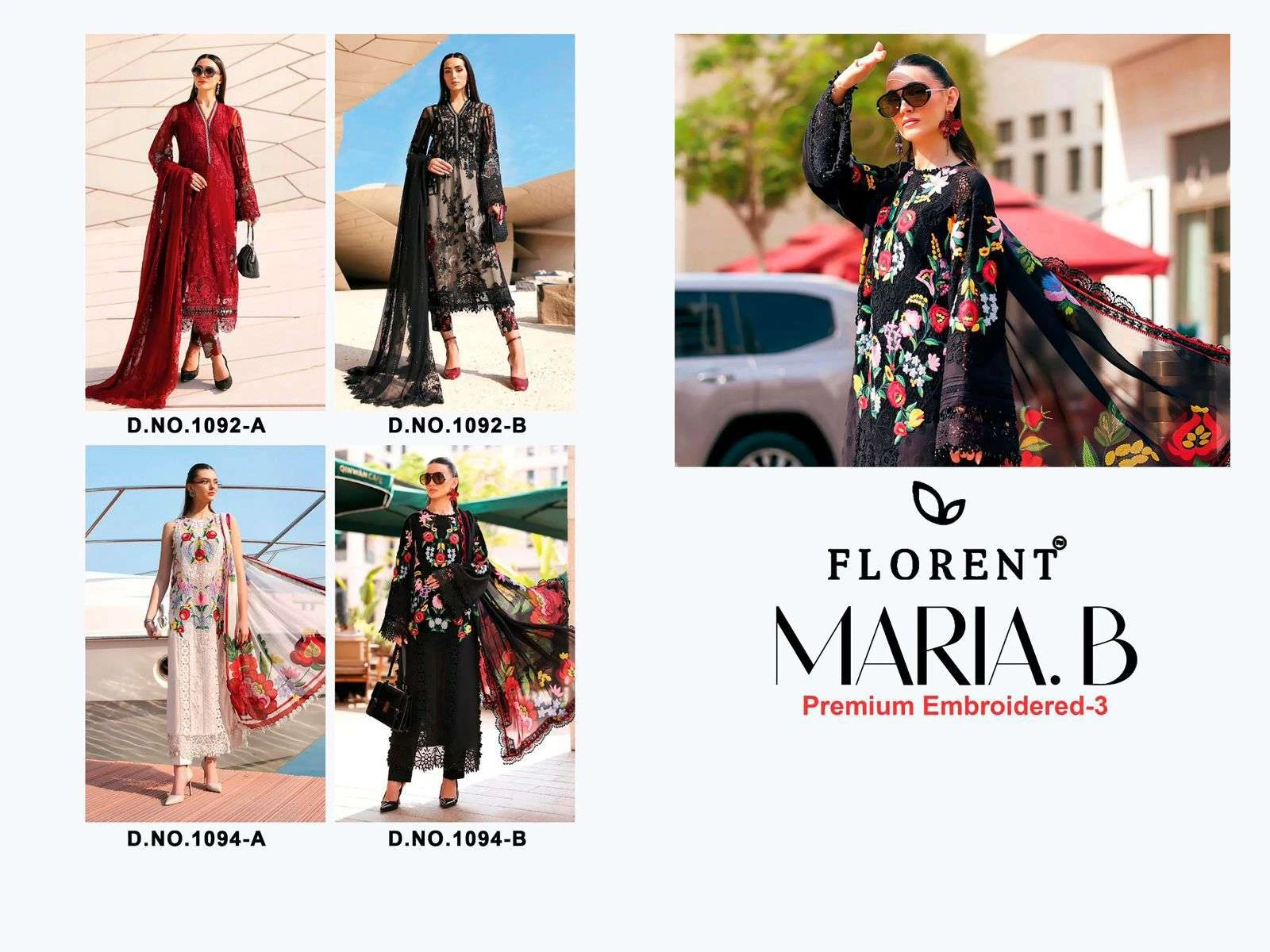 Deepsy Suits Maria B Premium Embroidered Vol 3 Hit Design 1092 1094