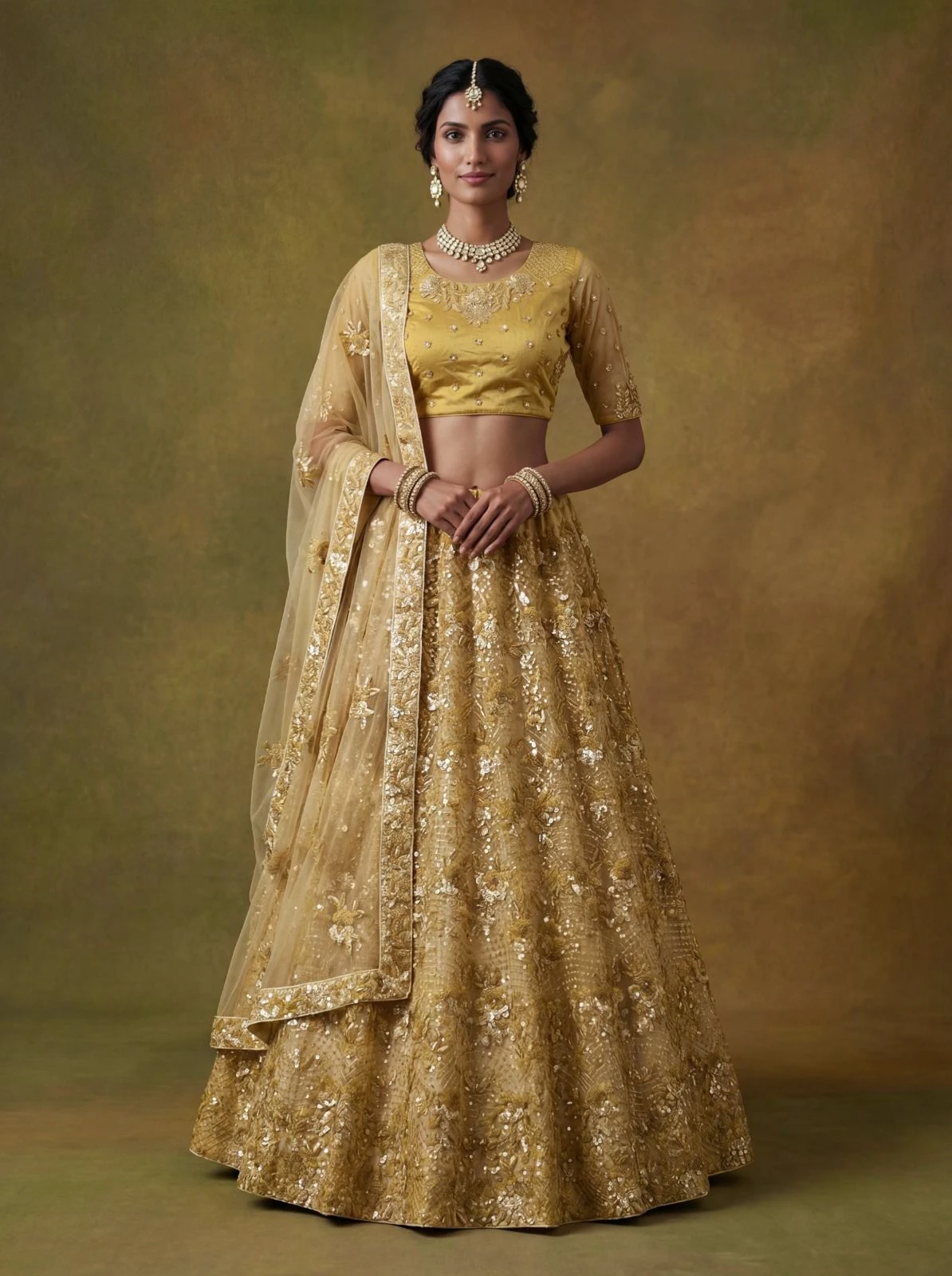 Designer 3D Sequins Net Lehenga Choli