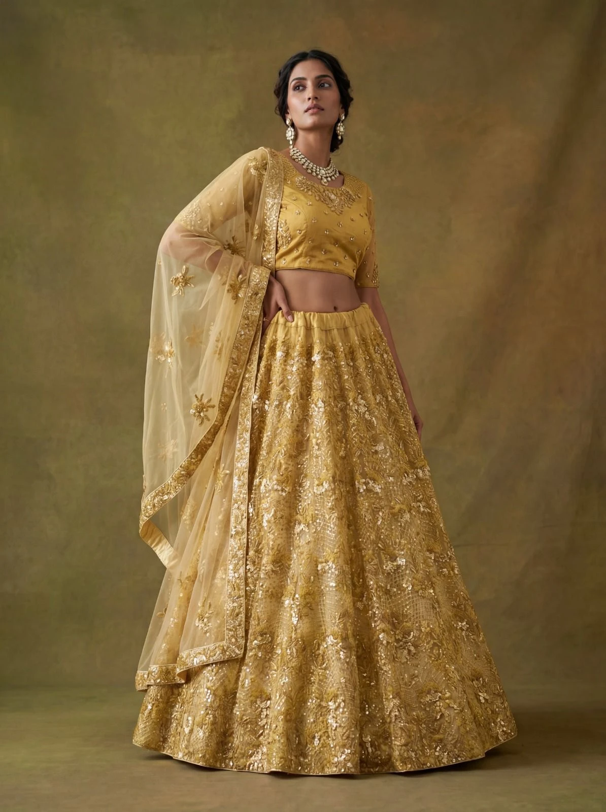 Designer 3D Sequins Net Lehenga Choli