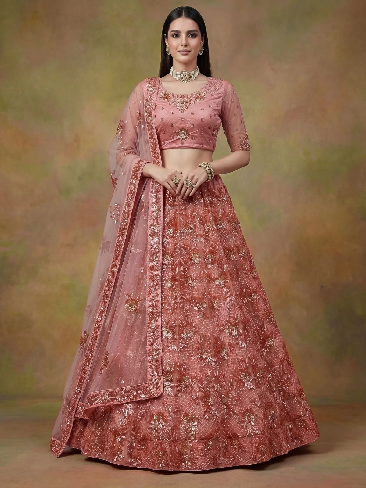 Designer 3D Sequins Net Lehenga Choli 3011