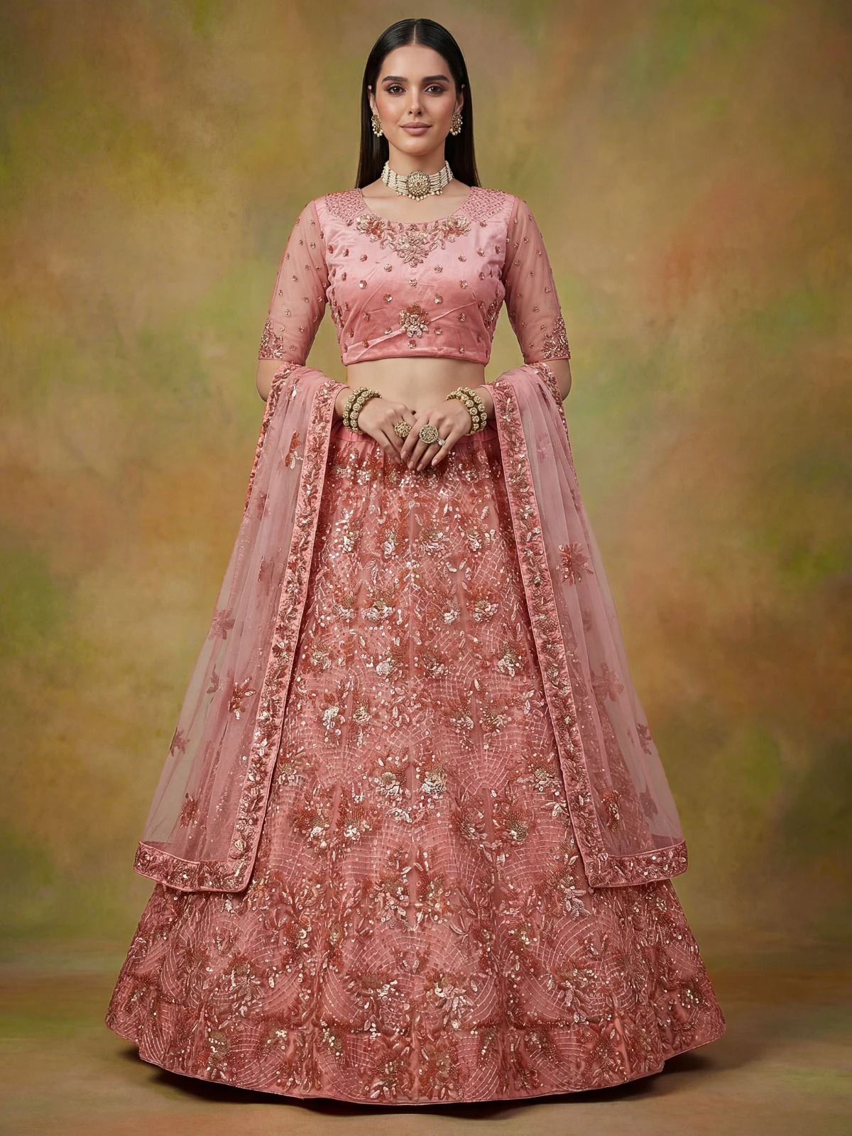 Designer 3D Sequins Net Lehenga Choli 3011