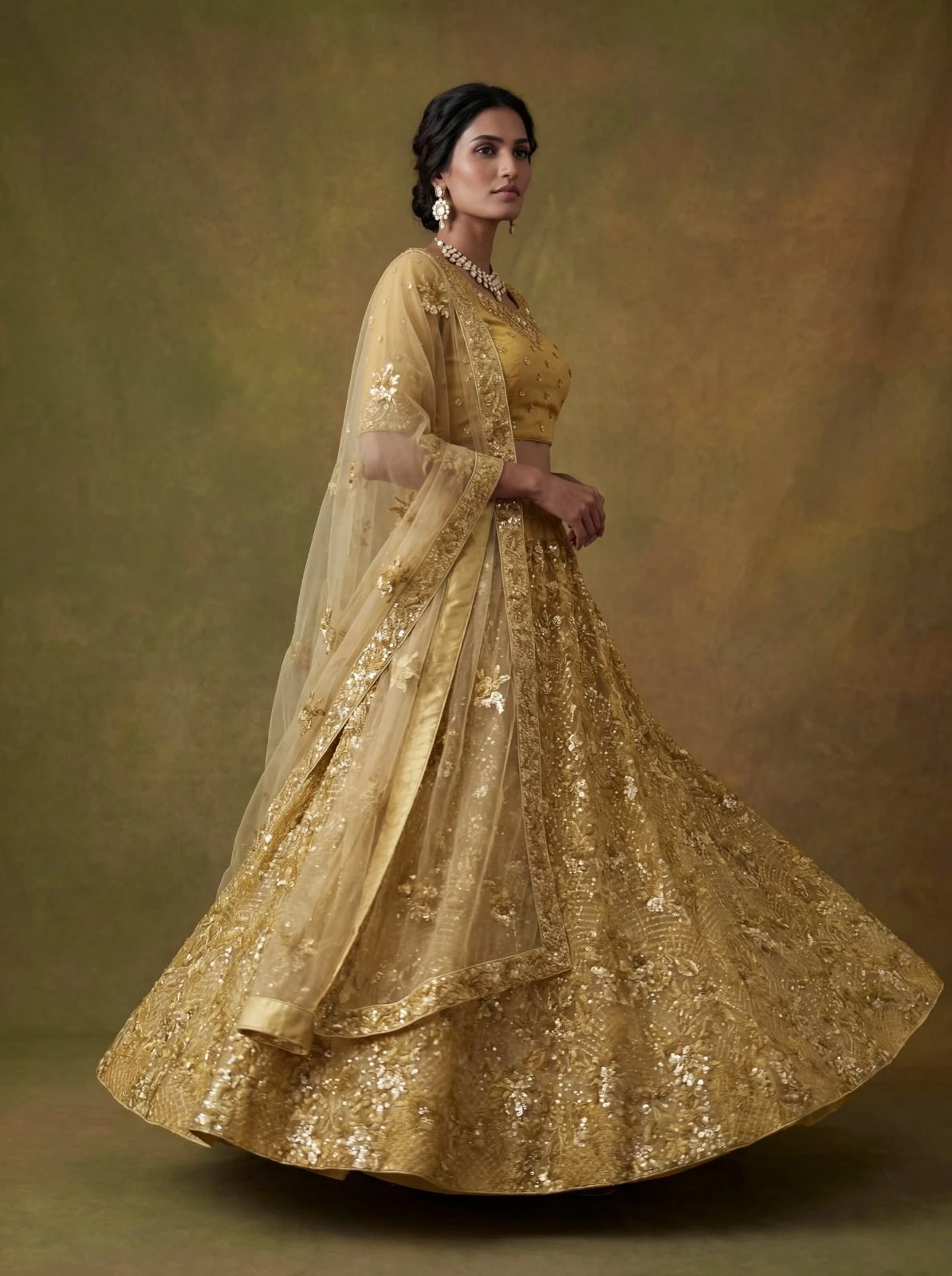 Designer 3D Sequins Net Lehenga Choli