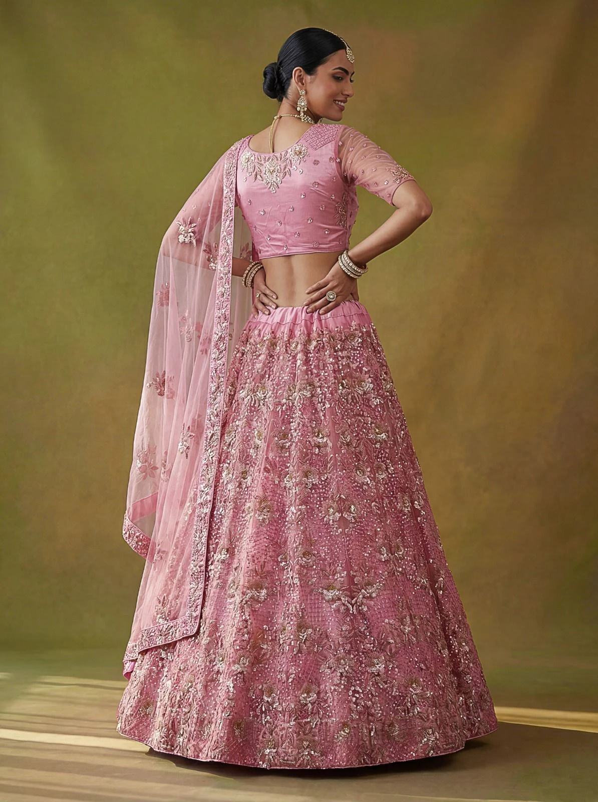 Designer 3D Sequins Net Lehenga Choli