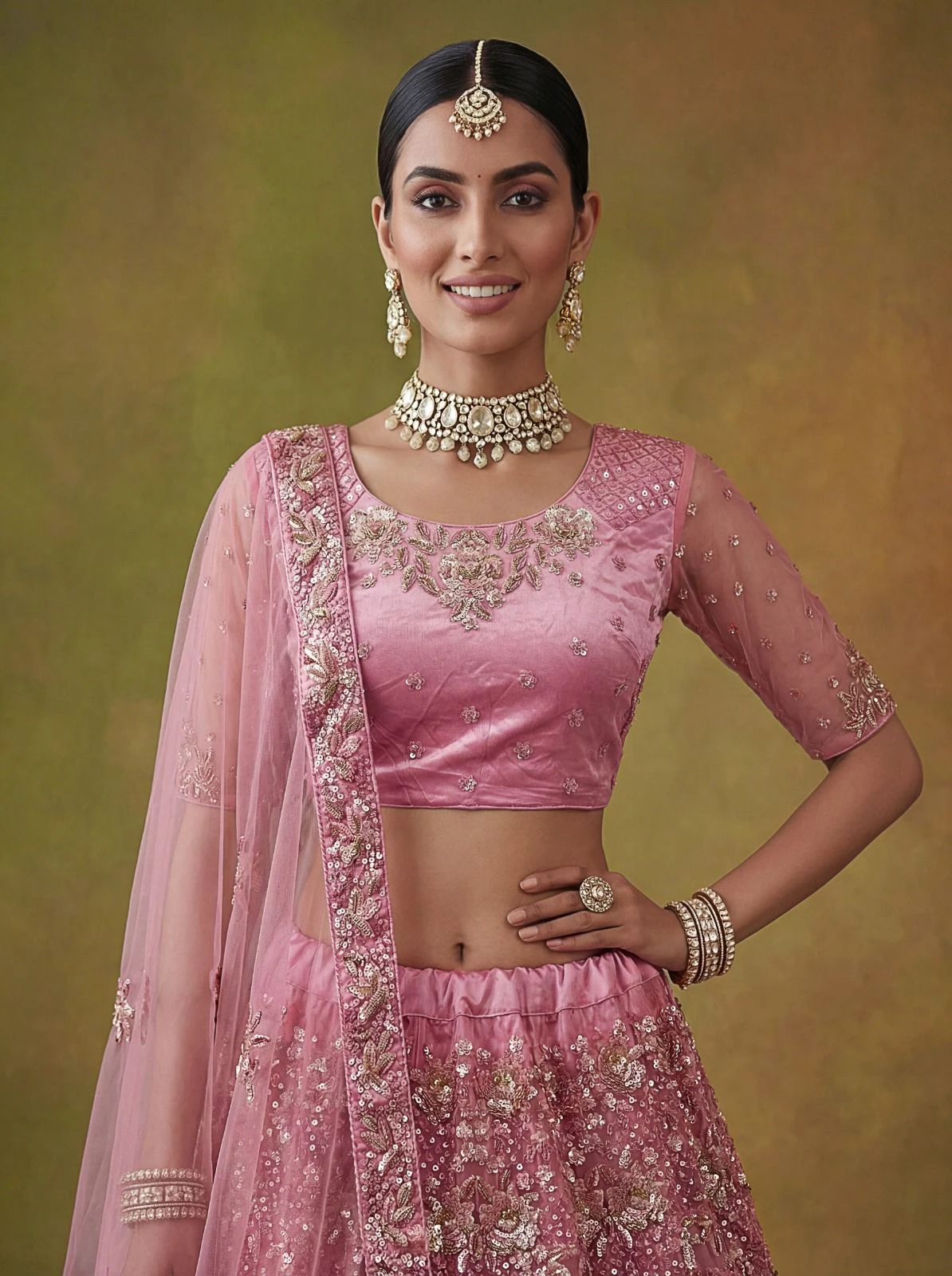 Designer 3D Sequins Net Lehenga Choli