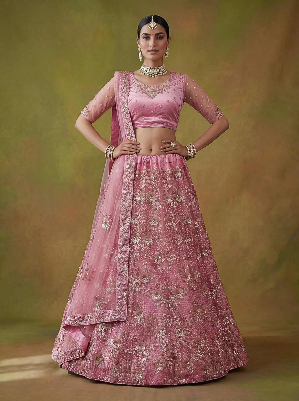 Designer 3D Sequins Net Lehenga Choli