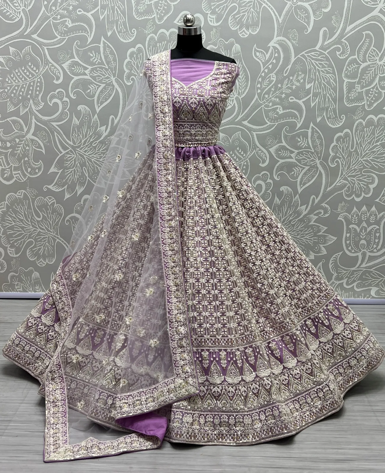 Designer Bridal Net Embroidered Lehenga Choli 2393 Collection