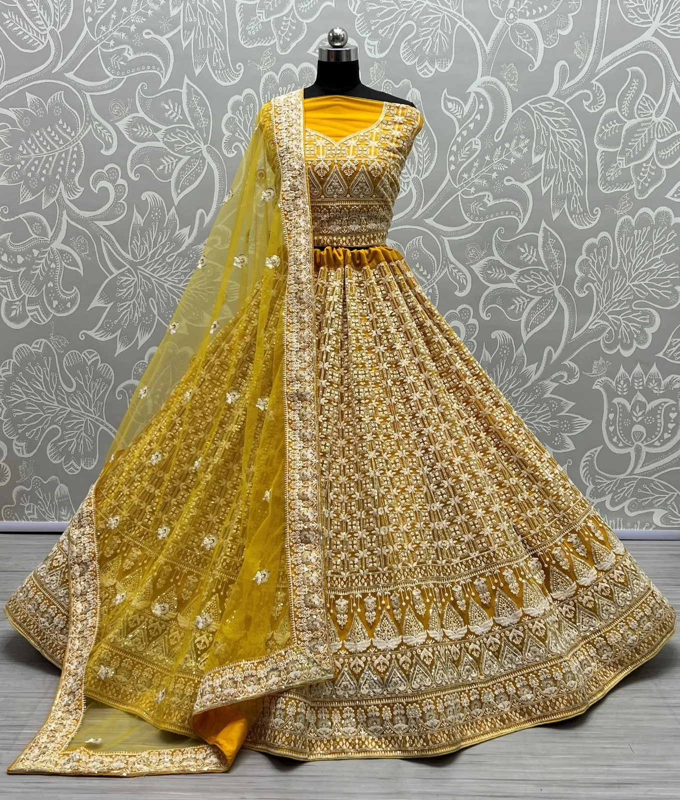 Designer Bridal Net Embroidered Lehenga Choli 2393 Collection