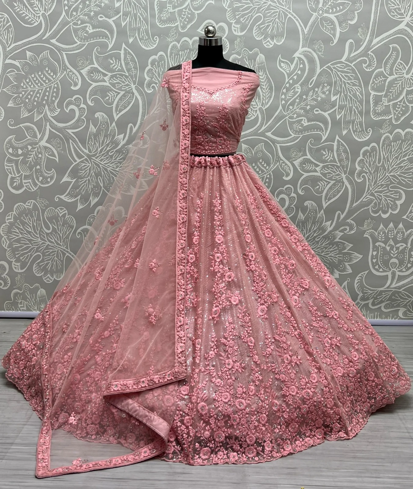 Designer Bridal Net Embroidered Lehenga Choli 2409 Collection