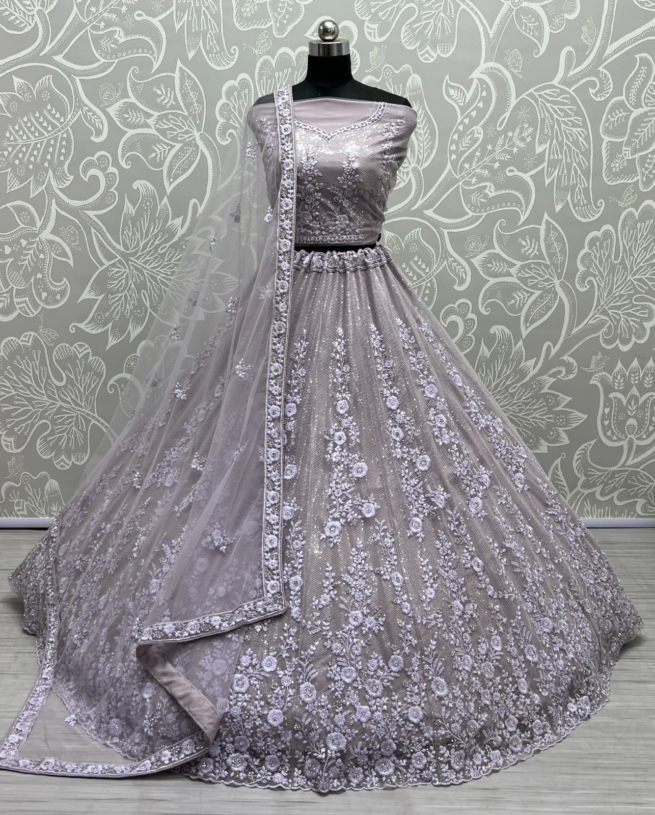Designer Bridal Net Embroidered Lehenga Choli 2409 Collection