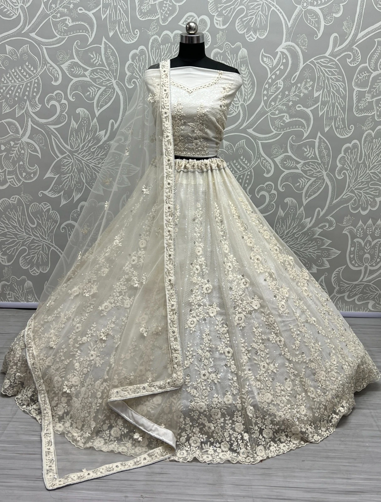 Designer Bridal Net Embroidered Lehenga Choli 2409 Collection