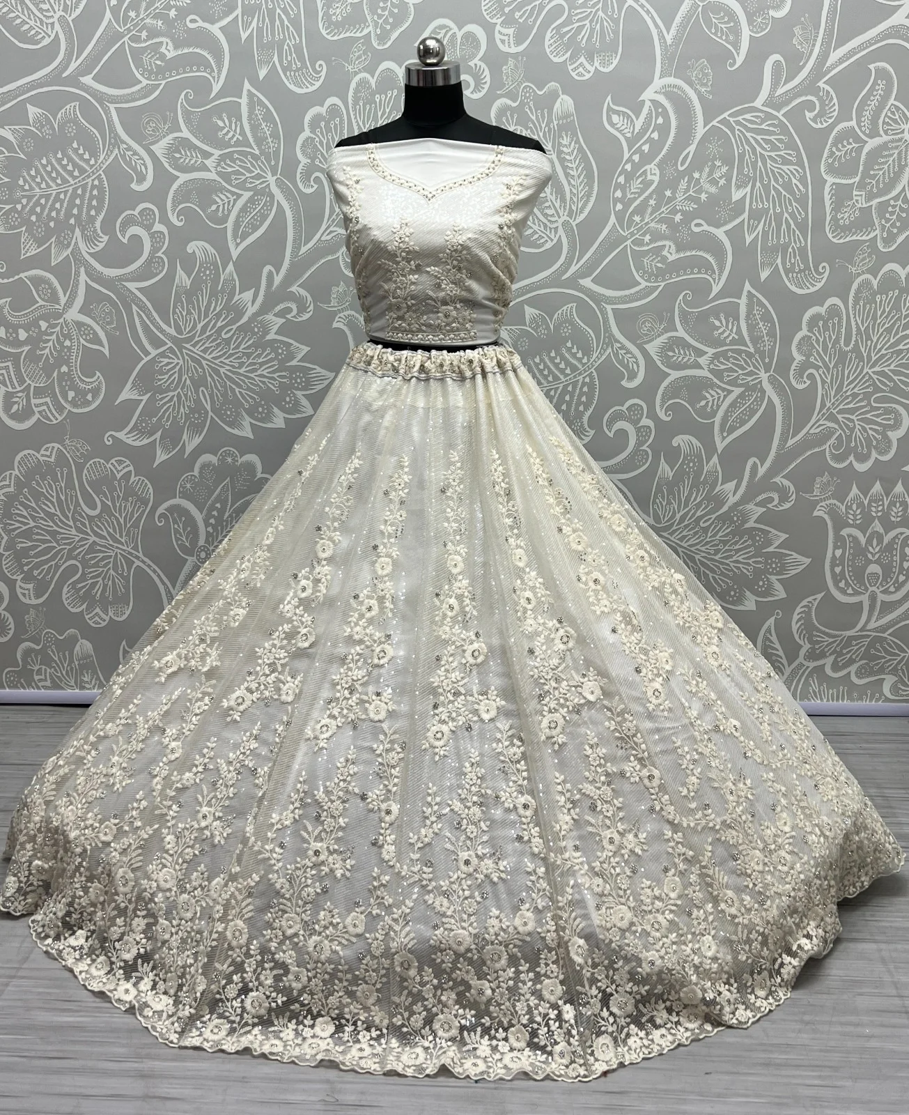 Designer Bridal Net Embroidered Lehenga Choli 2409 Collection