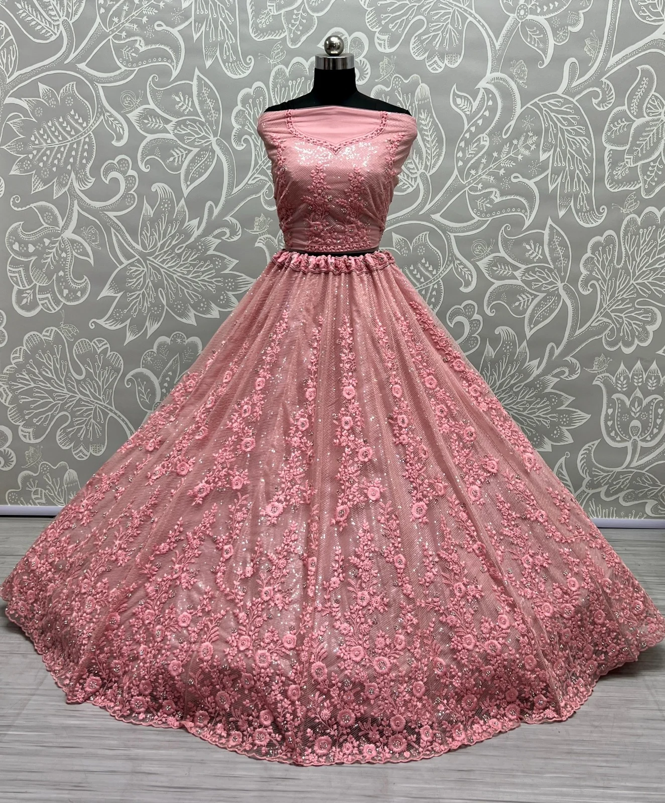 Designer Bridal Net Embroidered Lehenga Choli 2409 Collection