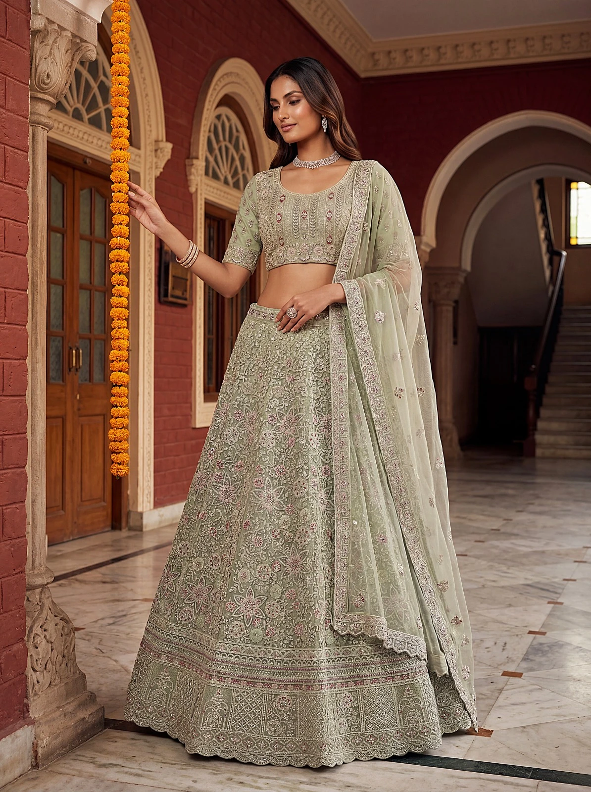 Designer Bridal Net Lehenga Choli 3015 Collection