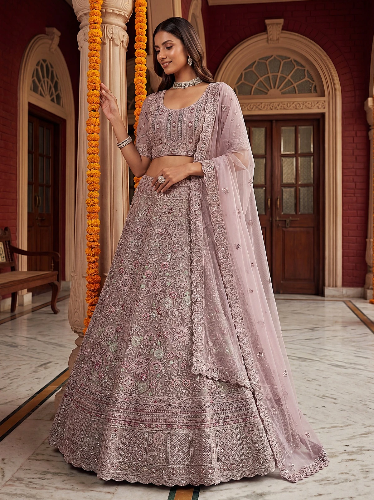 Designer Bridal Net Lehenga Choli 3015 Collection