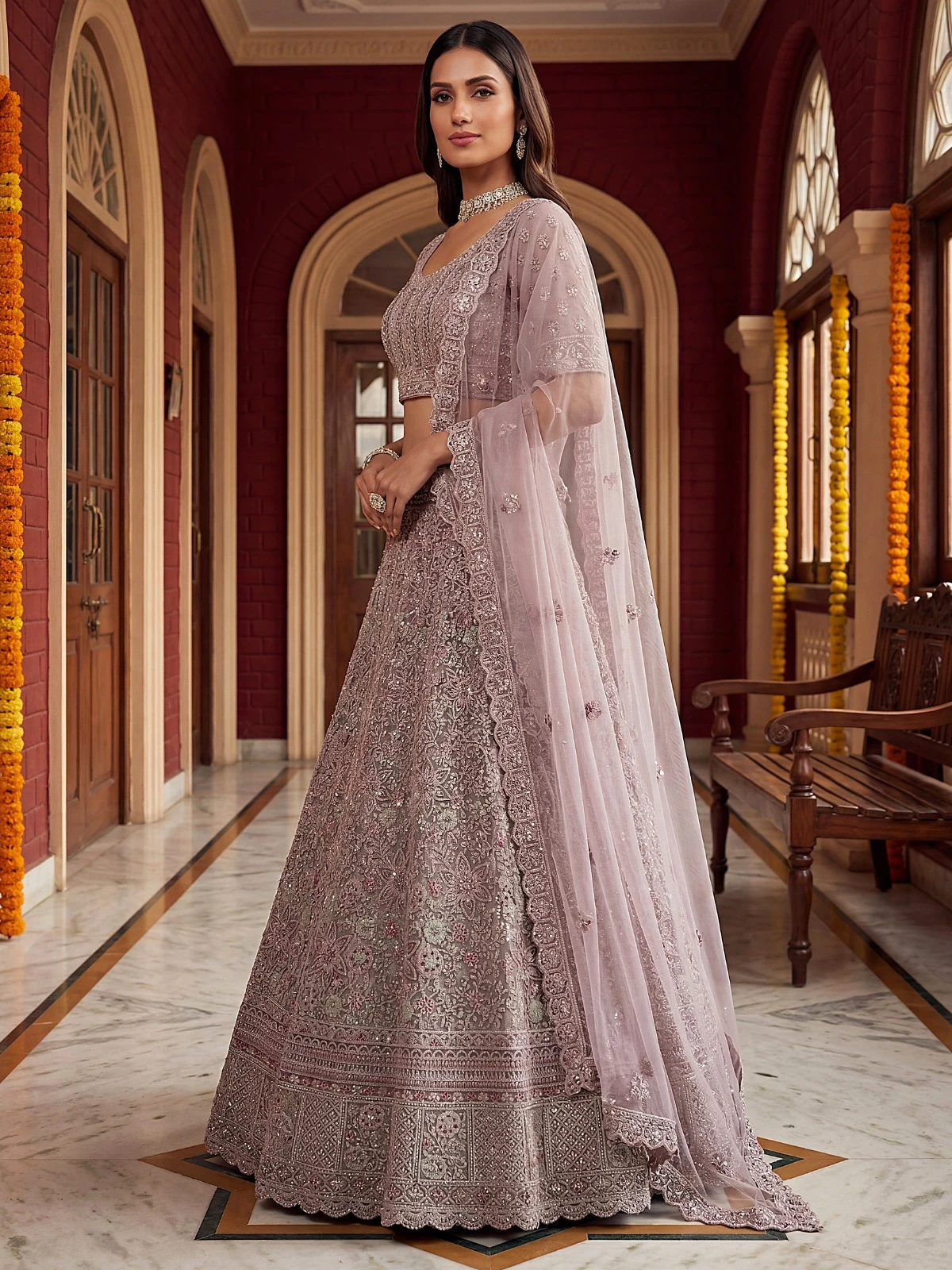Designer Bridal Net Lehenga Choli 3015 Collection