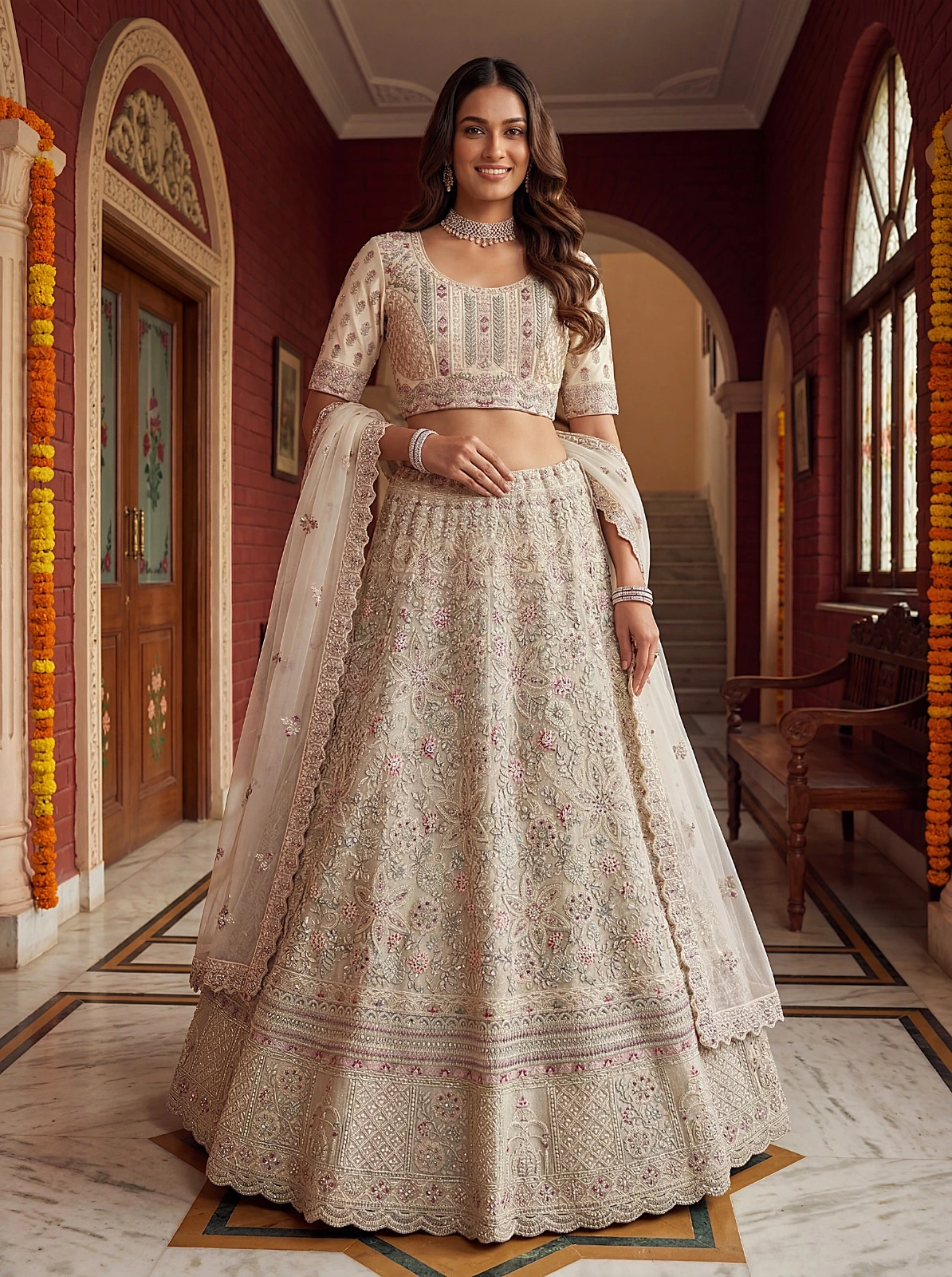 Designer Bridal Net Lehenga Choli 3015 Collection