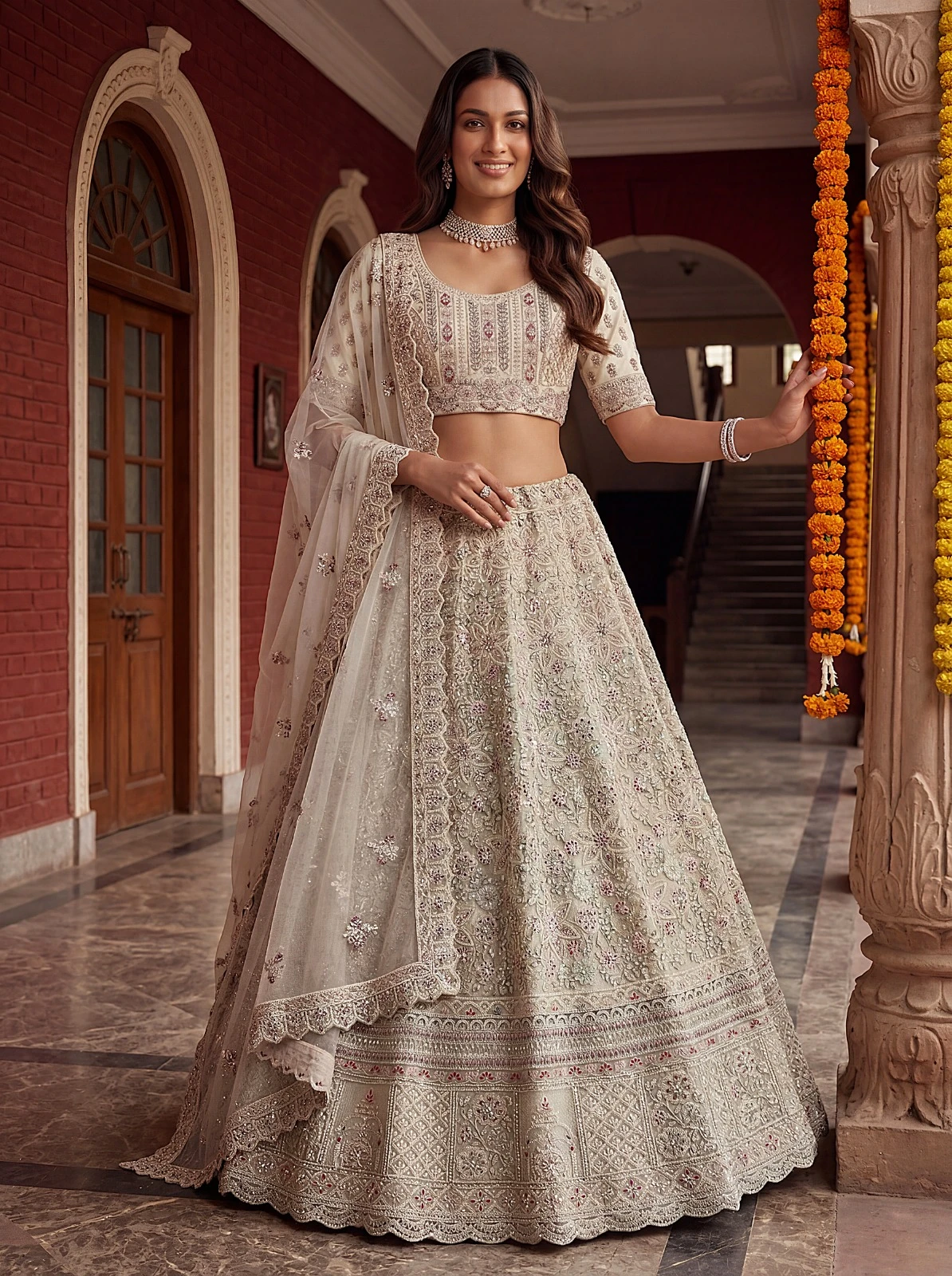 Designer Bridal Net Lehenga Choli 3015 Collection