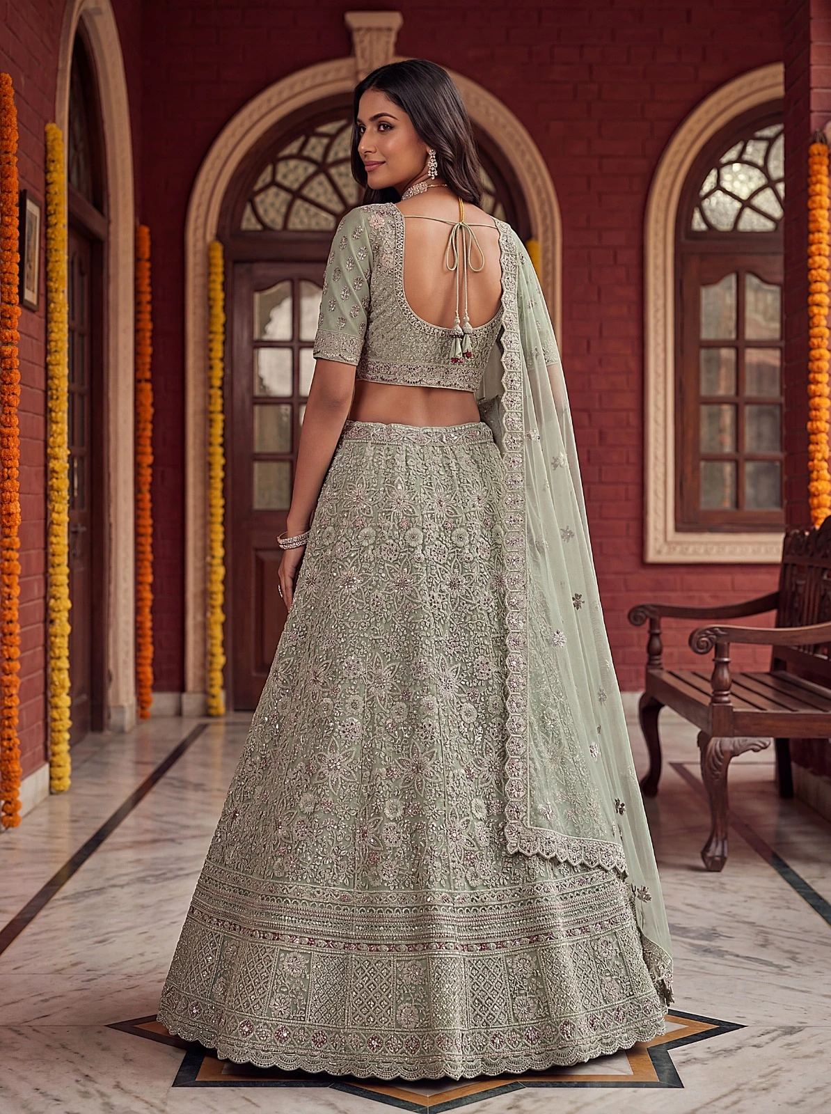 Designer Bridal Net Lehenga Choli 3015 Collection