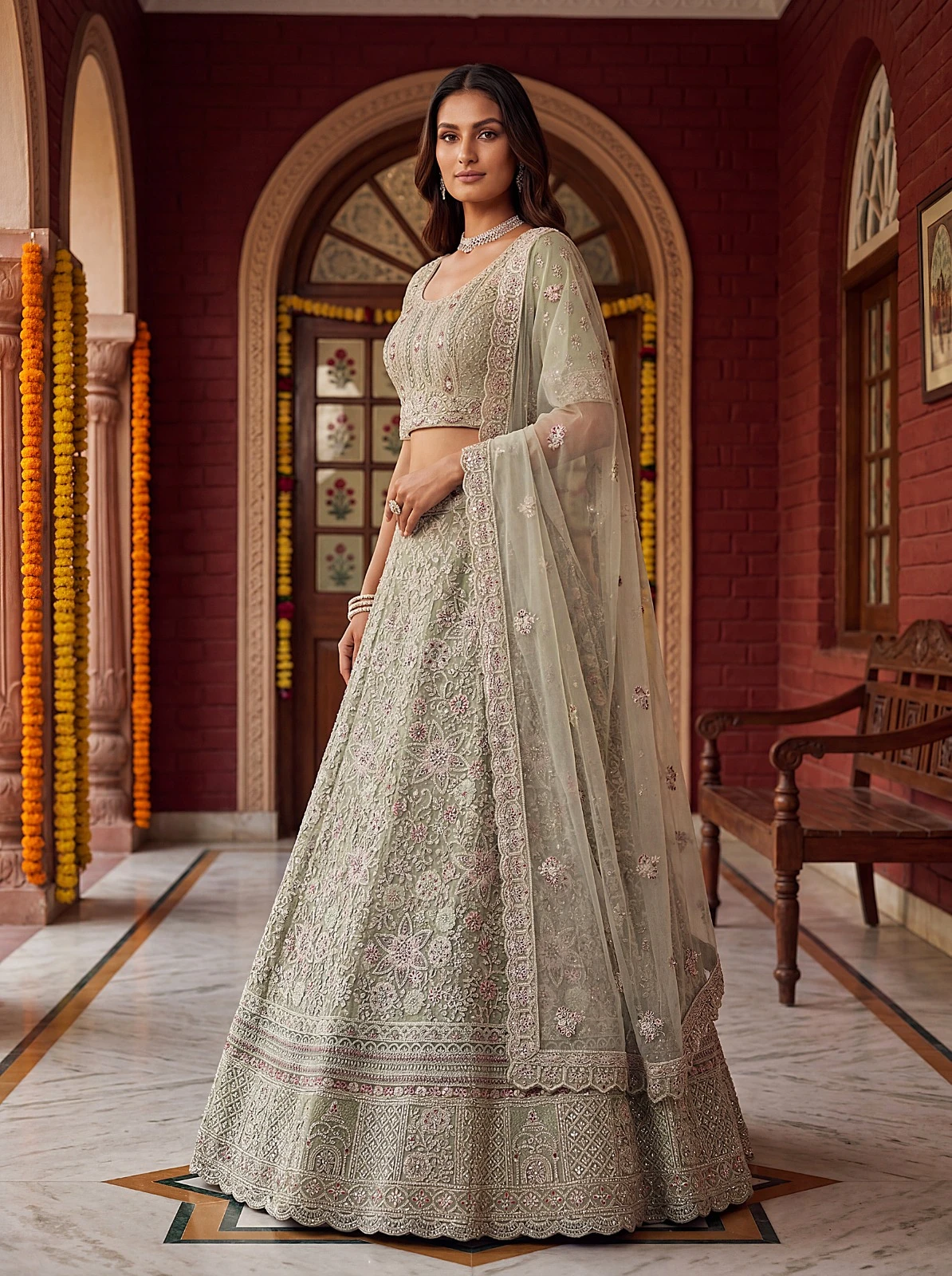 Designer Bridal Net Lehenga Choli 3015 Collection
