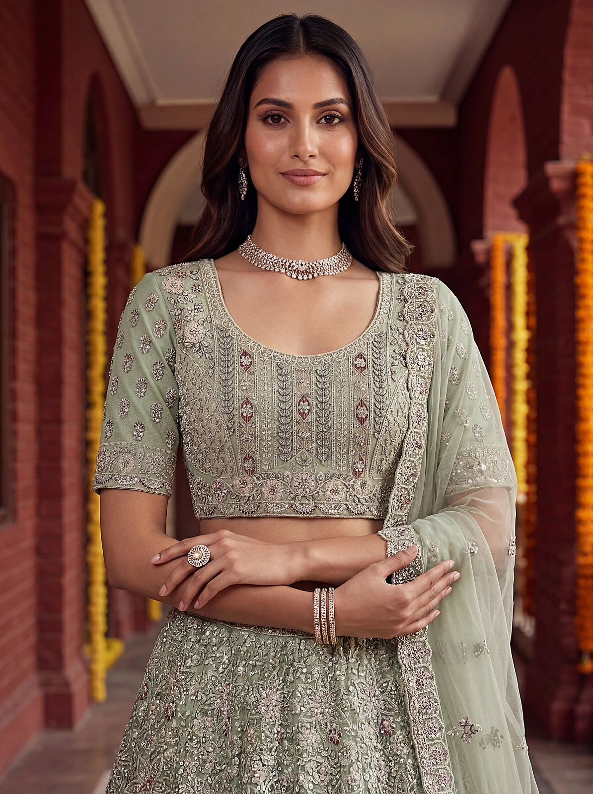 Designer Bridal Net Lehenga Choli 3015 Collection