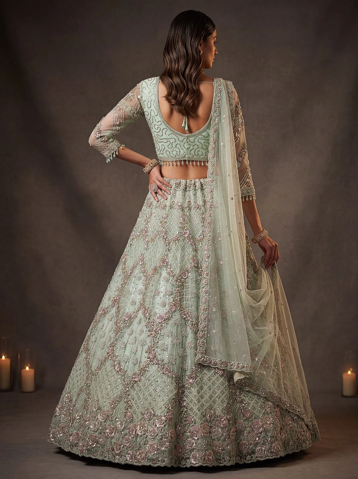 Designer Bridal Net Lehenga Choli 3016 Collection