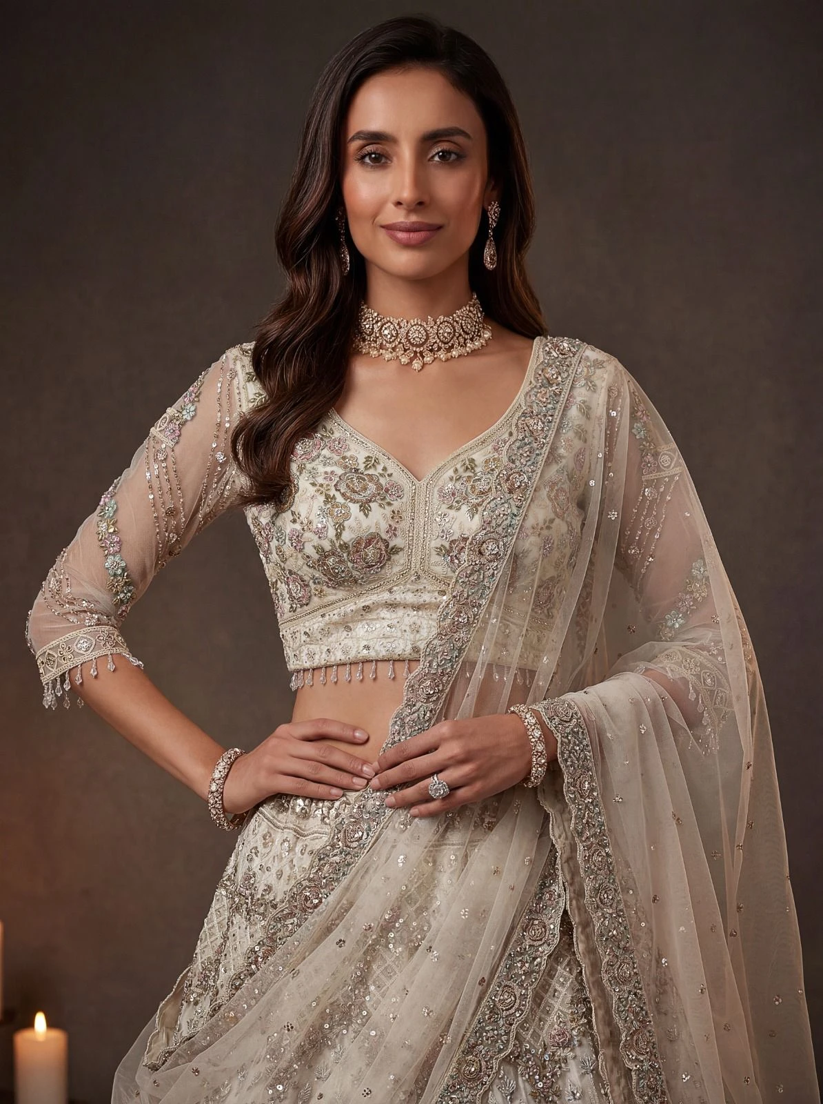 Designer Bridal Net Lehenga Choli 3016 Collection