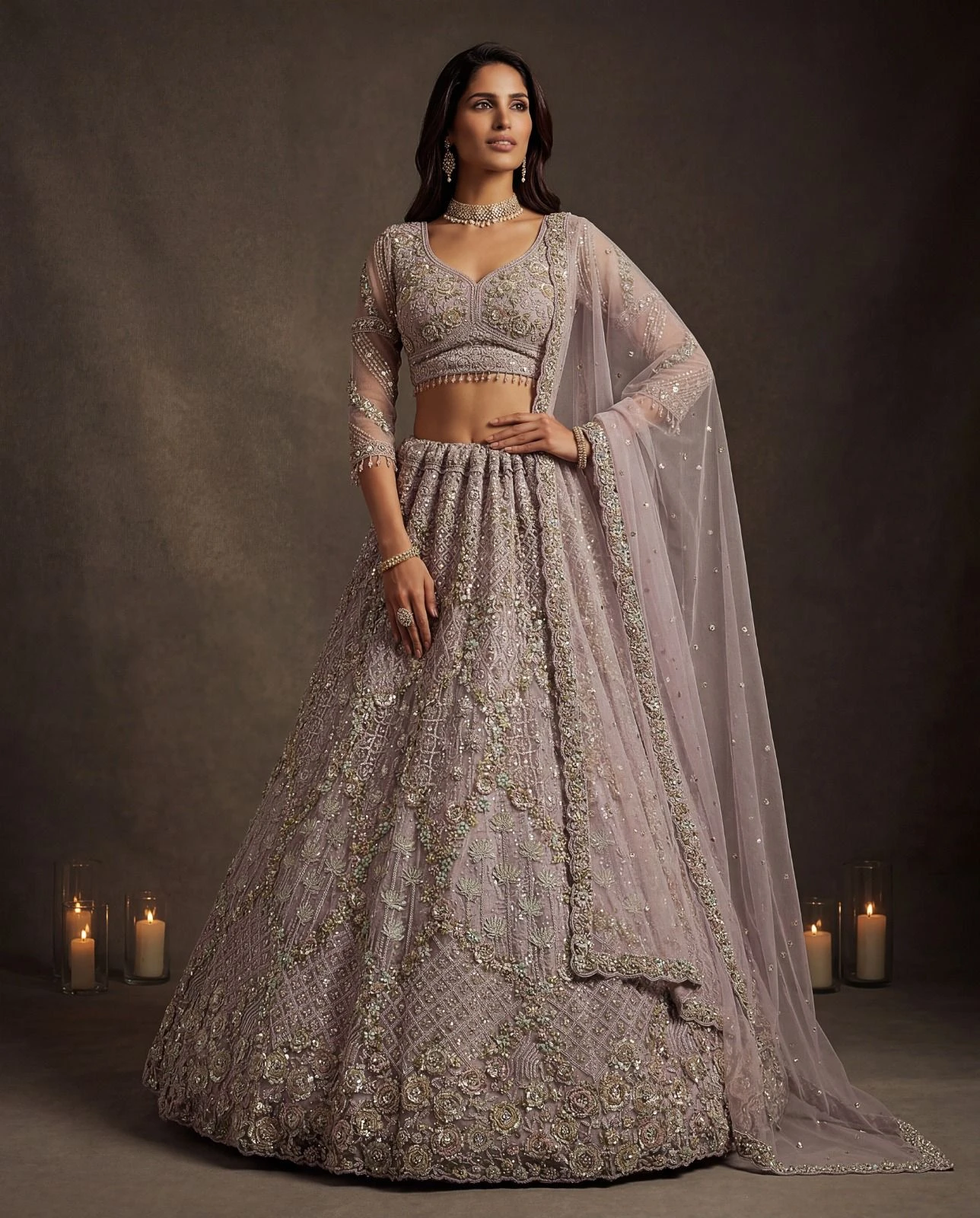 Designer Bridal Net Lehenga Choli 3016 Collection