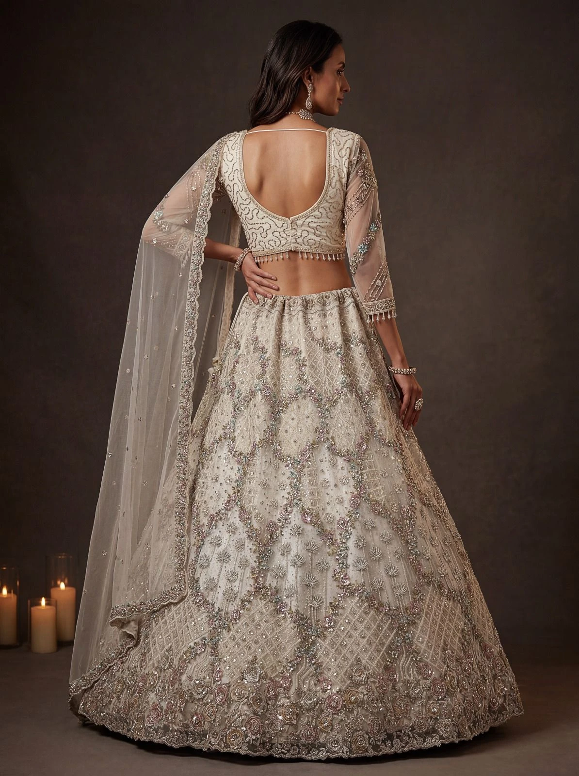 Designer Bridal Net Lehenga Choli 3016 Collection