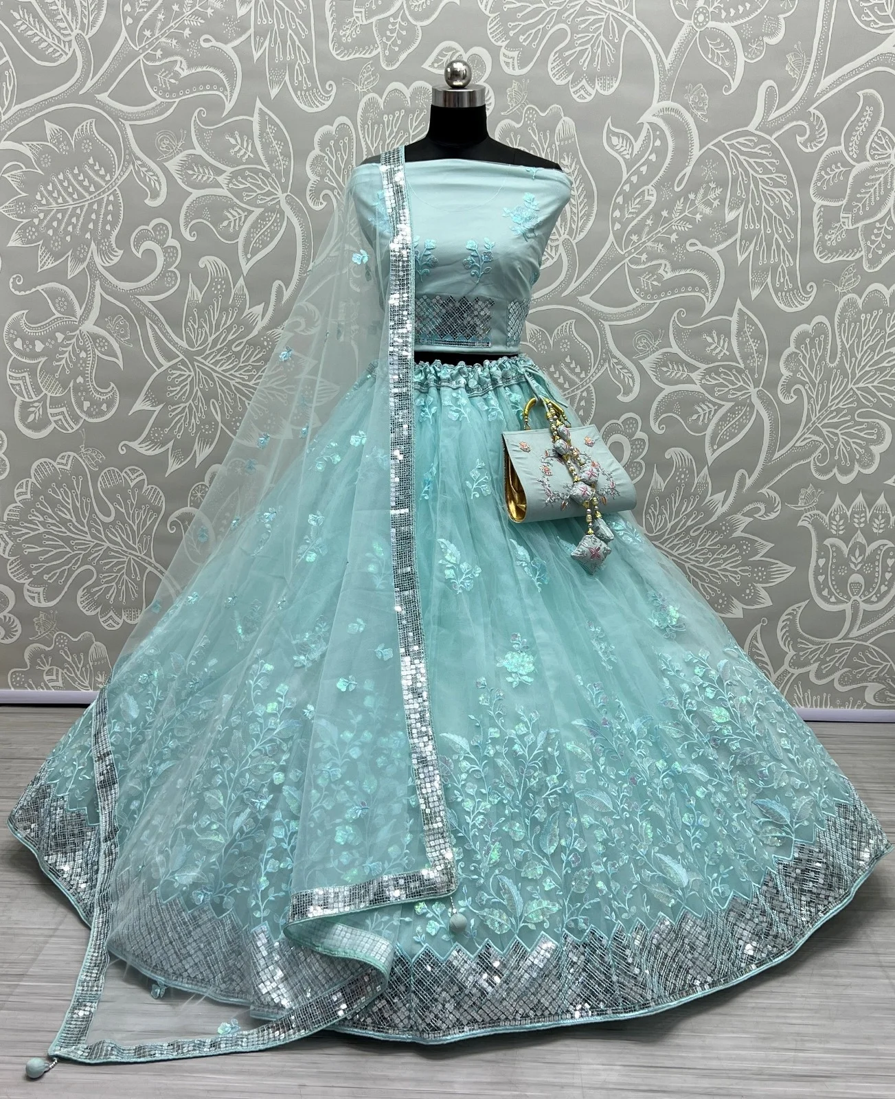Designer Bridal Net Lehenga Choli Collection 2432