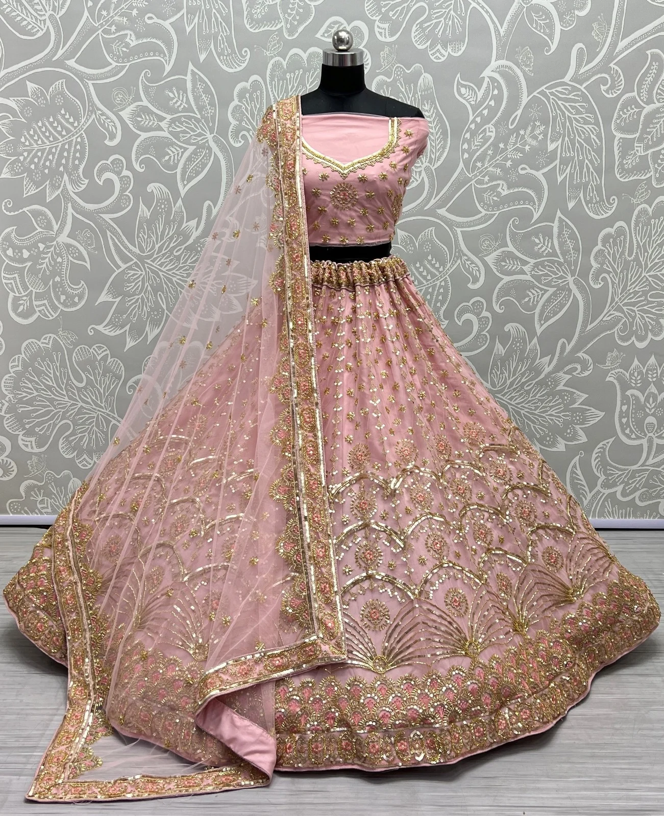 Designer Bridal Net Lehenga Choli Collection 2453