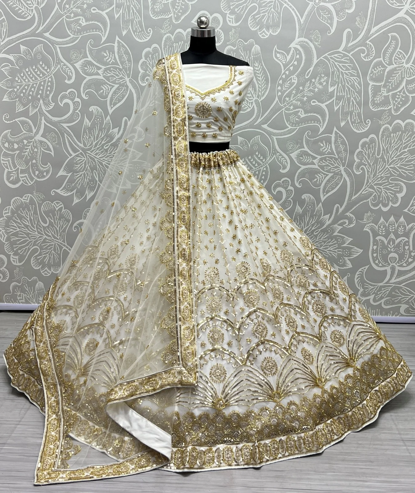Designer Bridal Net Lehenga Choli Collection 2453