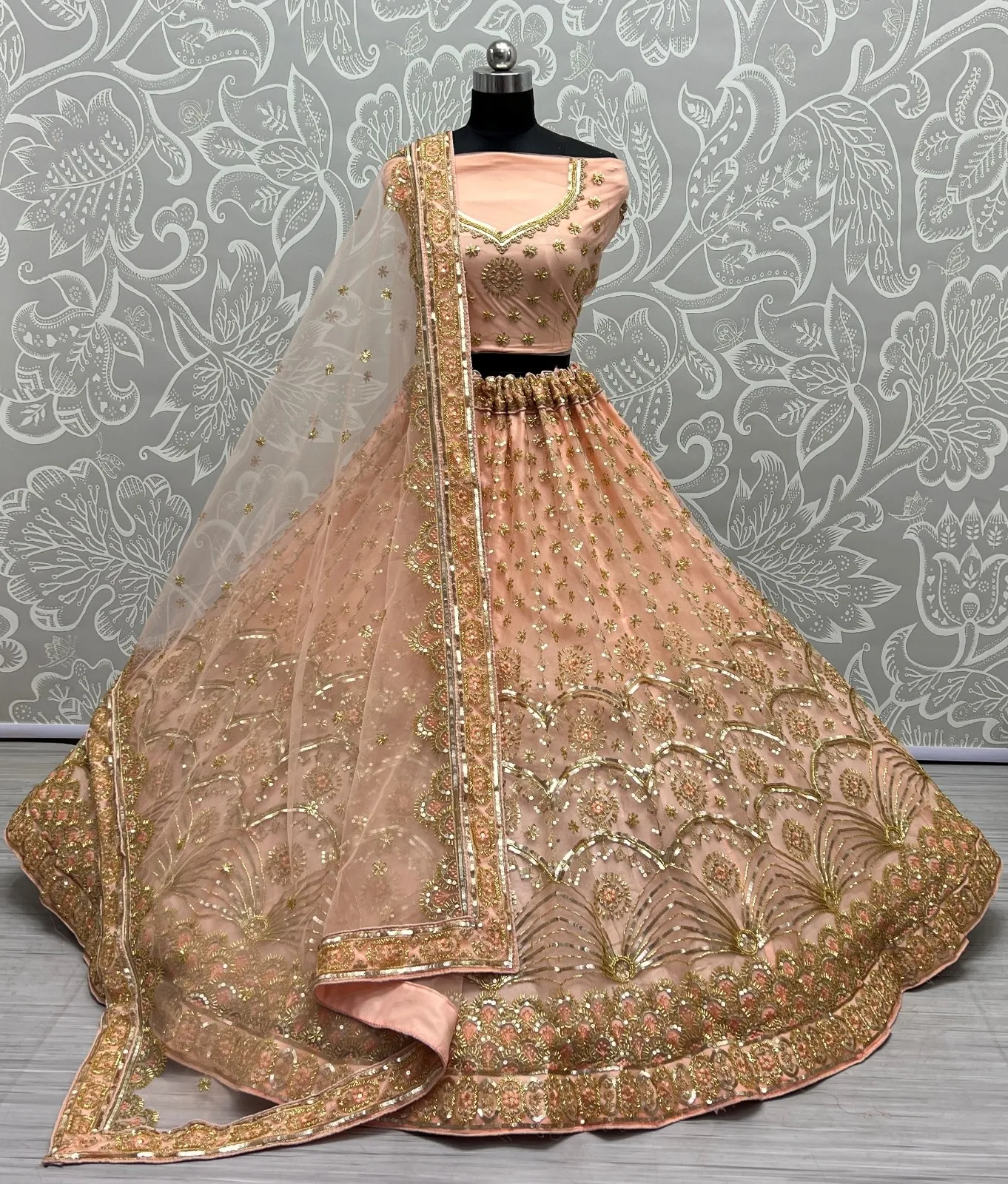 Designer Bridal Net Lehenga Choli Collection 2453