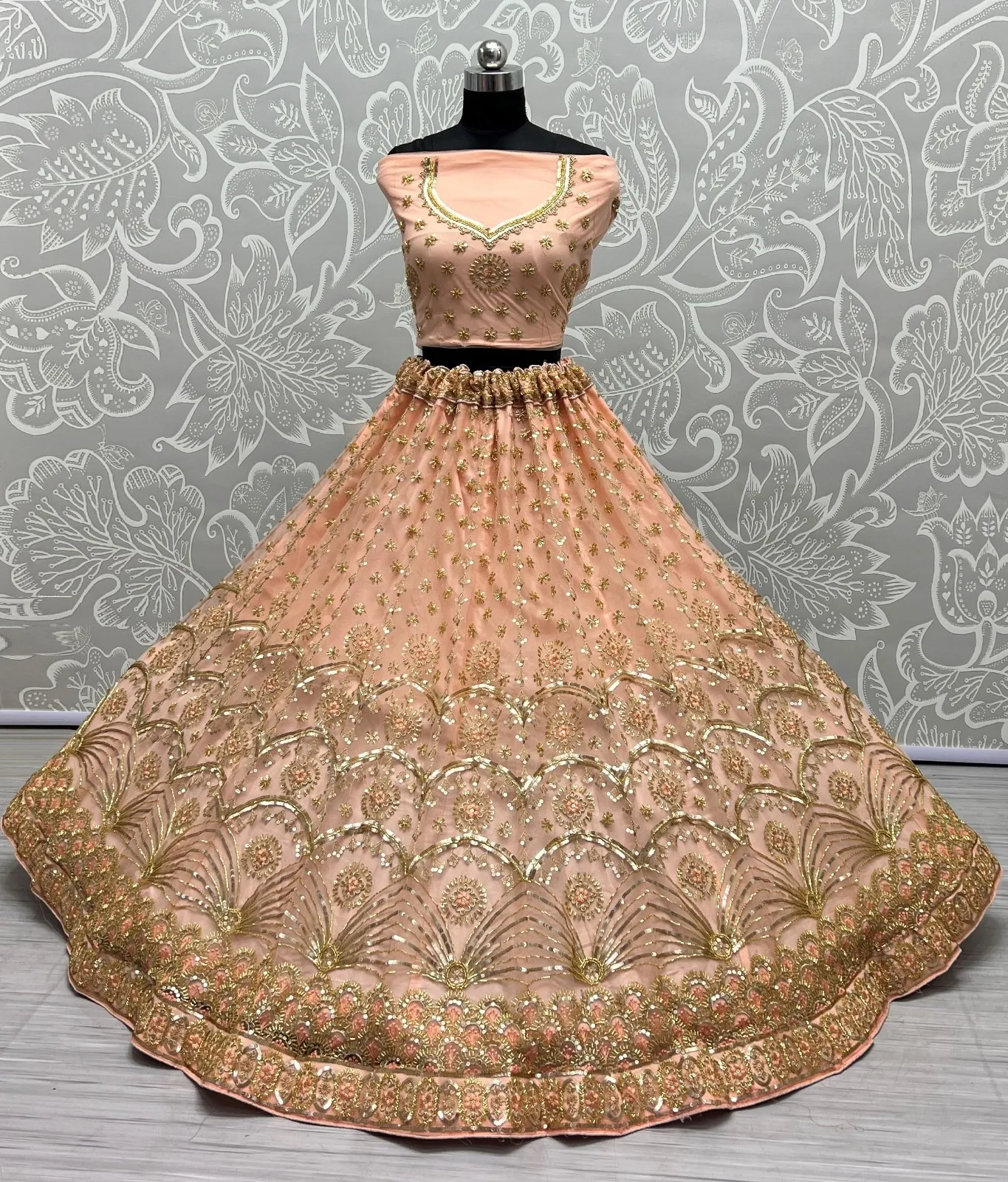 Designer Bridal Net Lehenga Choli Collection 2453