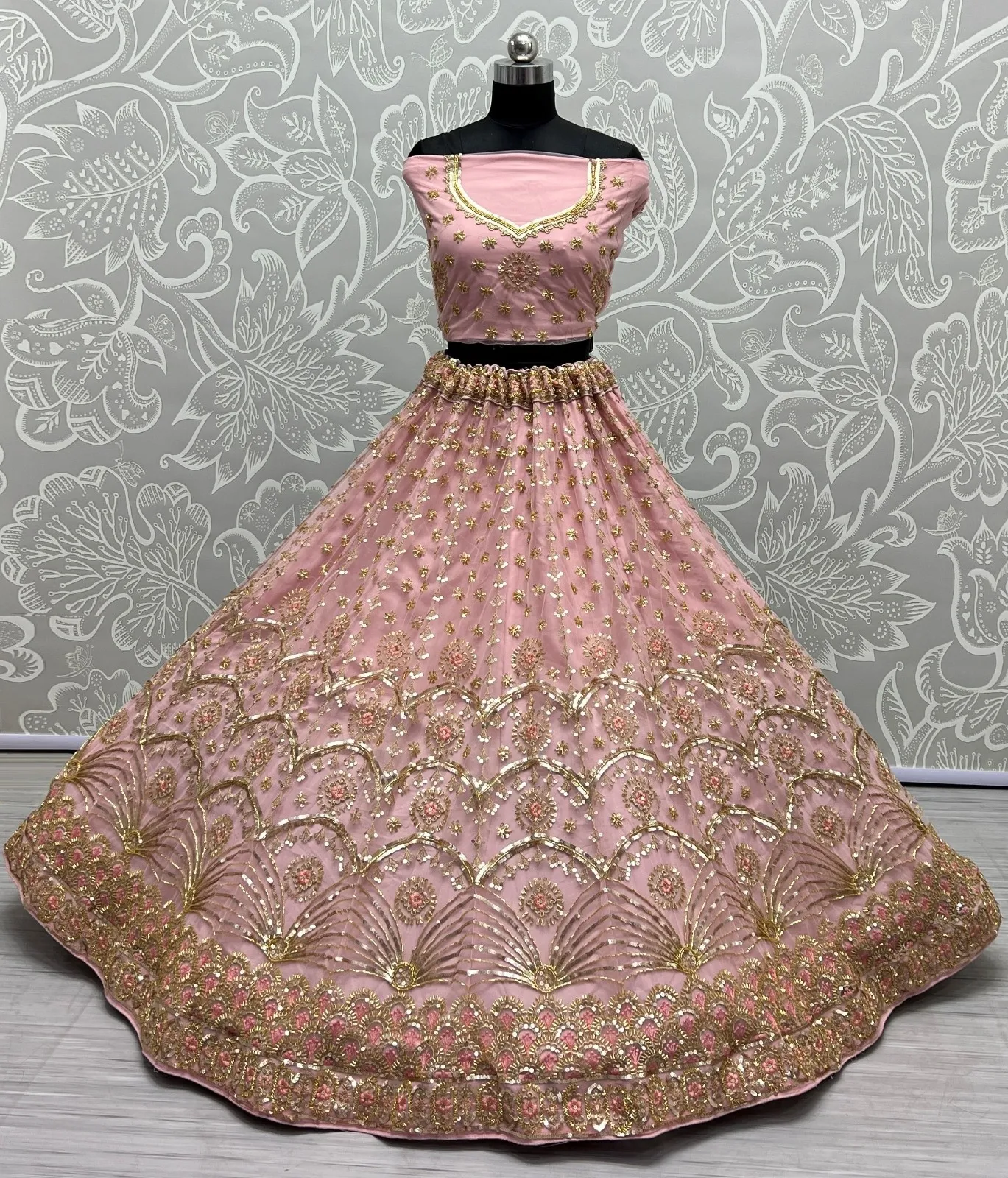Designer Bridal Net Lehenga Choli Collection 2453