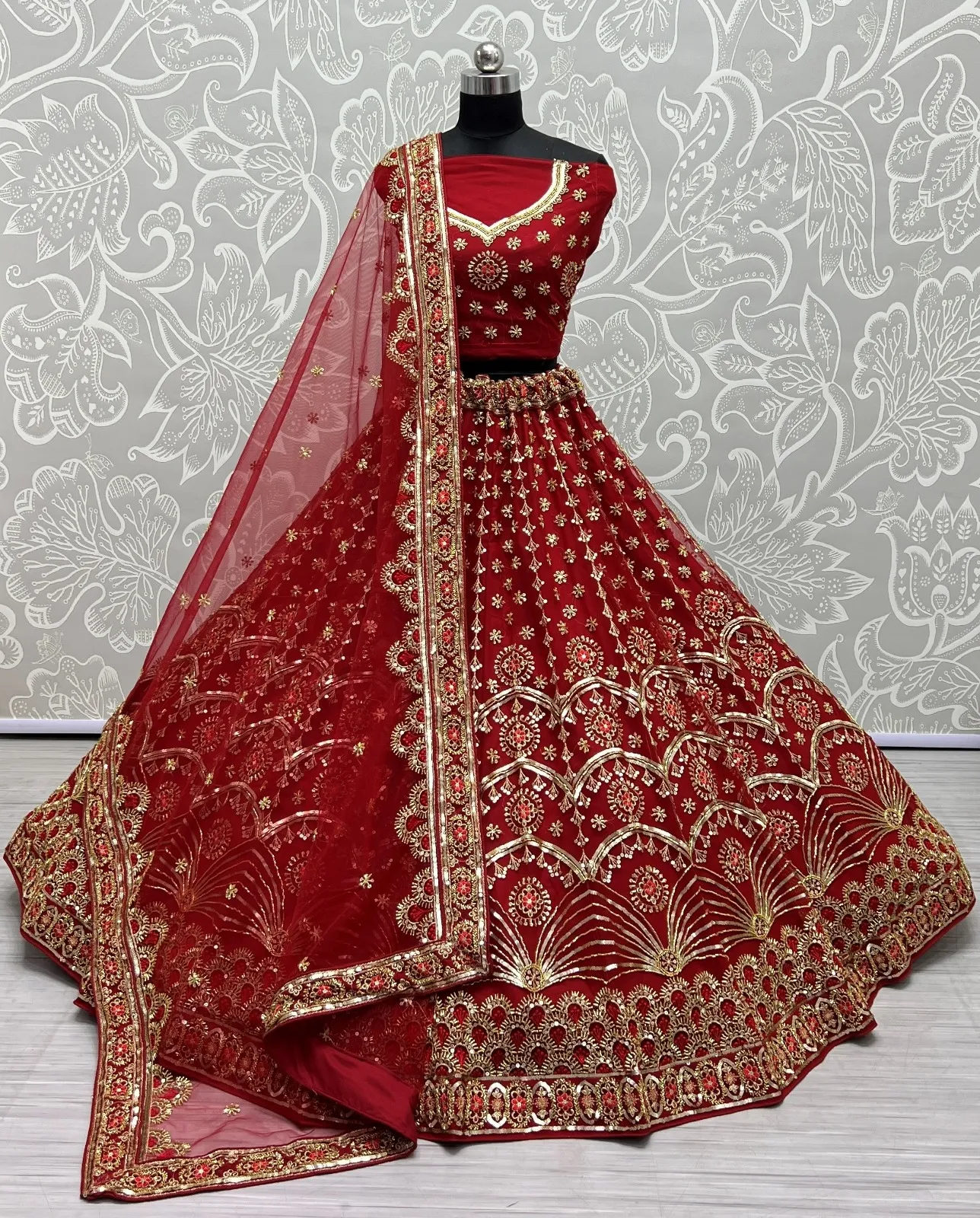 Designer Bridal Net Lehenga Choli Collection 2456