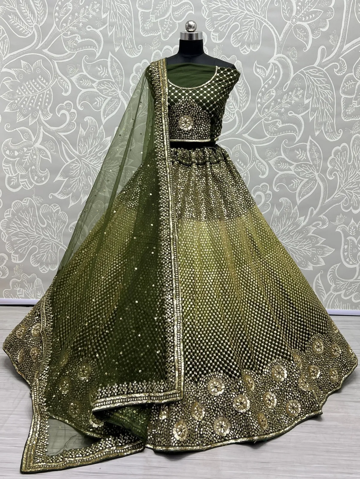 Designer Bridal Net Lehenga Choli Collection 2457