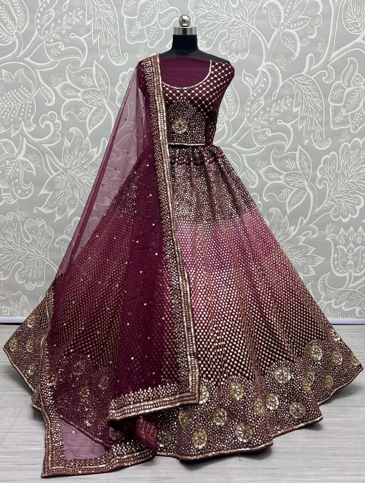 Designer Bridal Net Lehenga Choli Collection 2457
