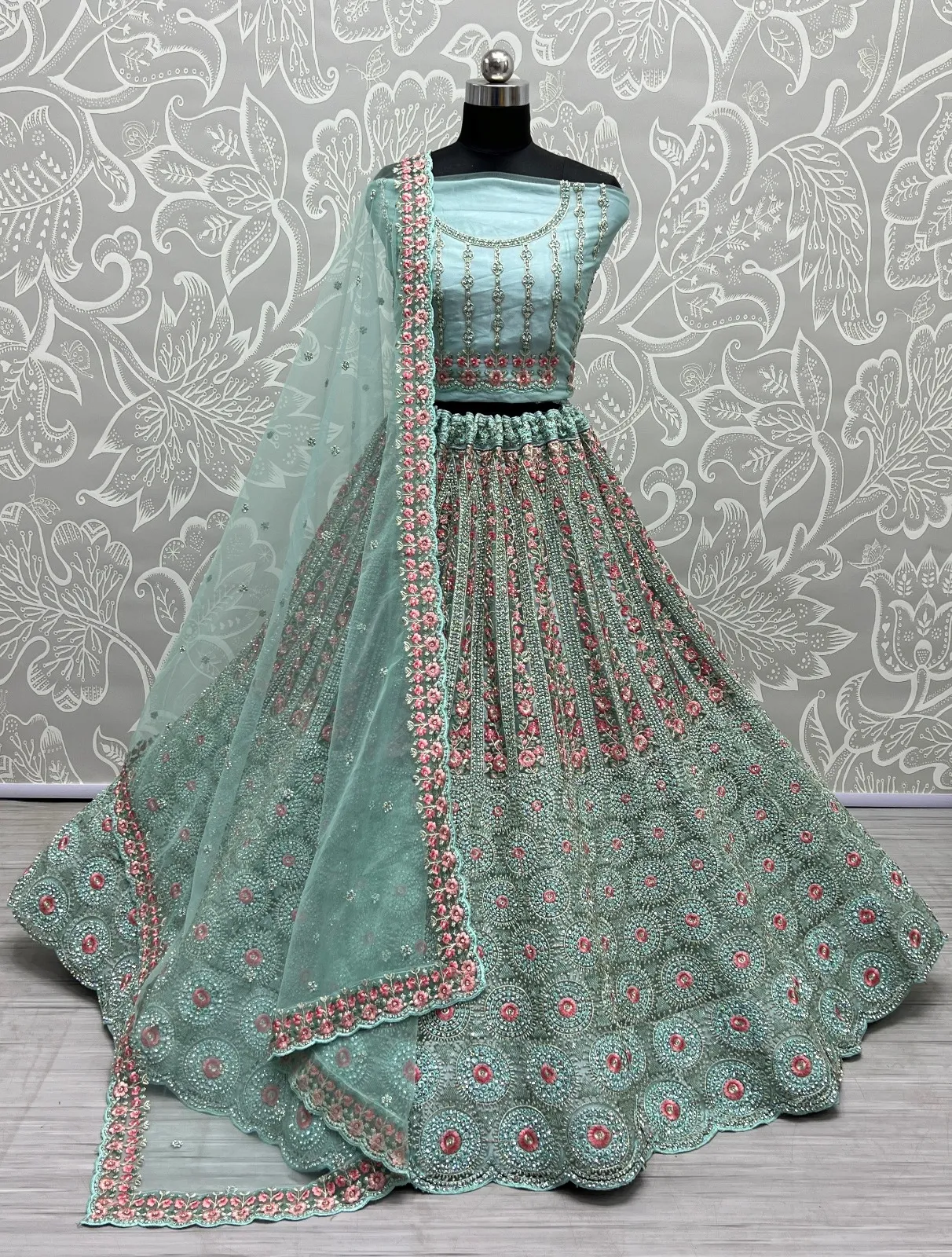 Designer Bridal Net Lehenga Choli Collection 2462