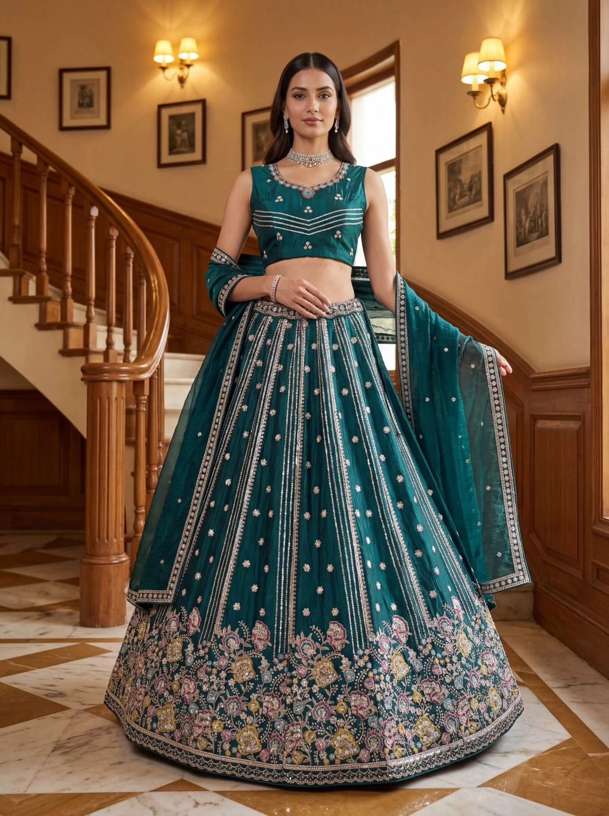 Designer Dori Embroidered Lehenga Choli