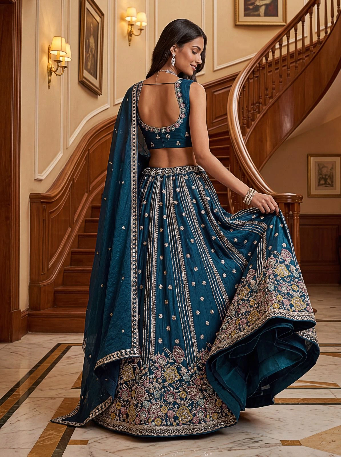 Designer Dori Embroidered Lehenga Choli