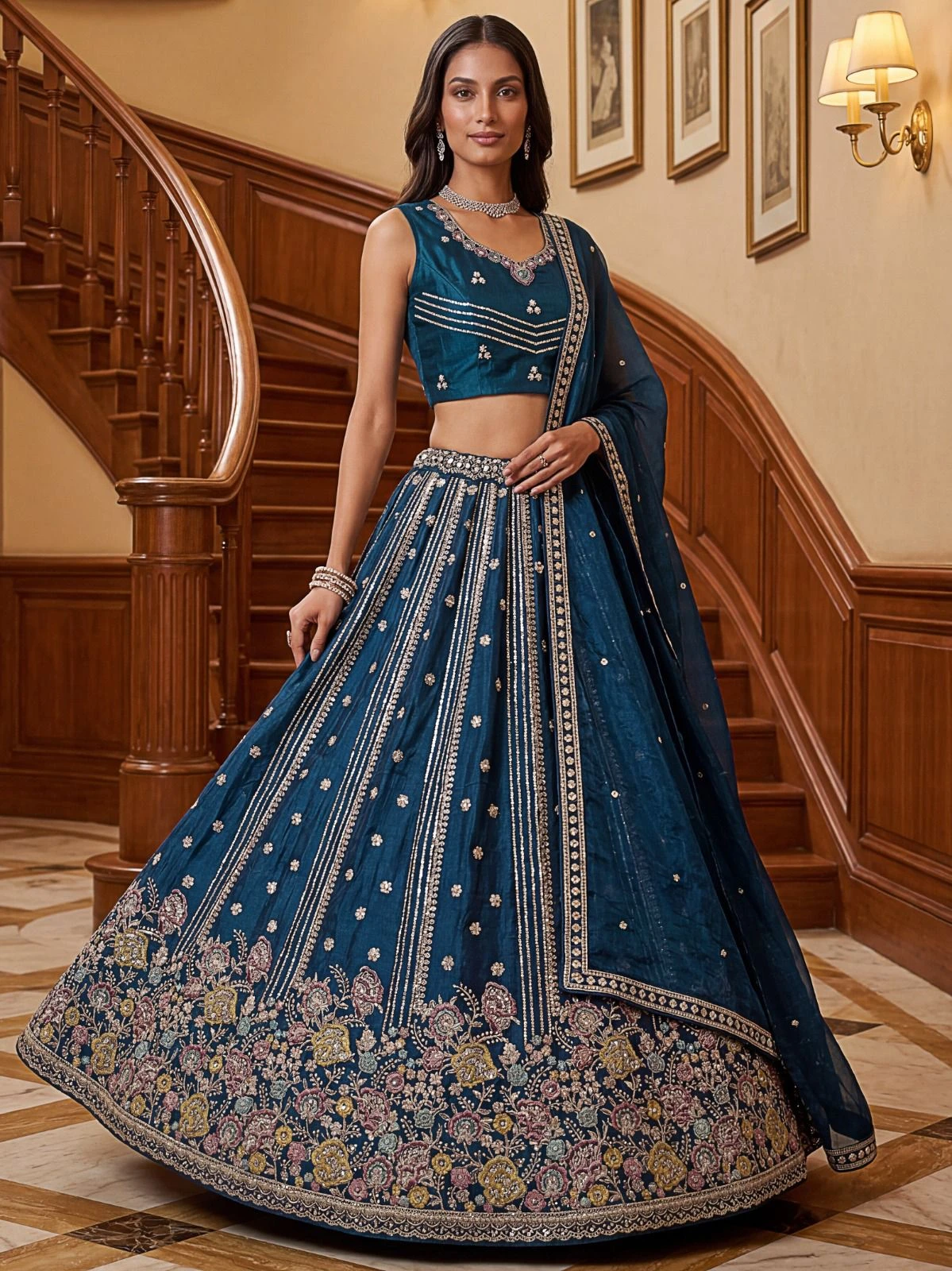 Designer Dori Embroidered Lehenga Choli