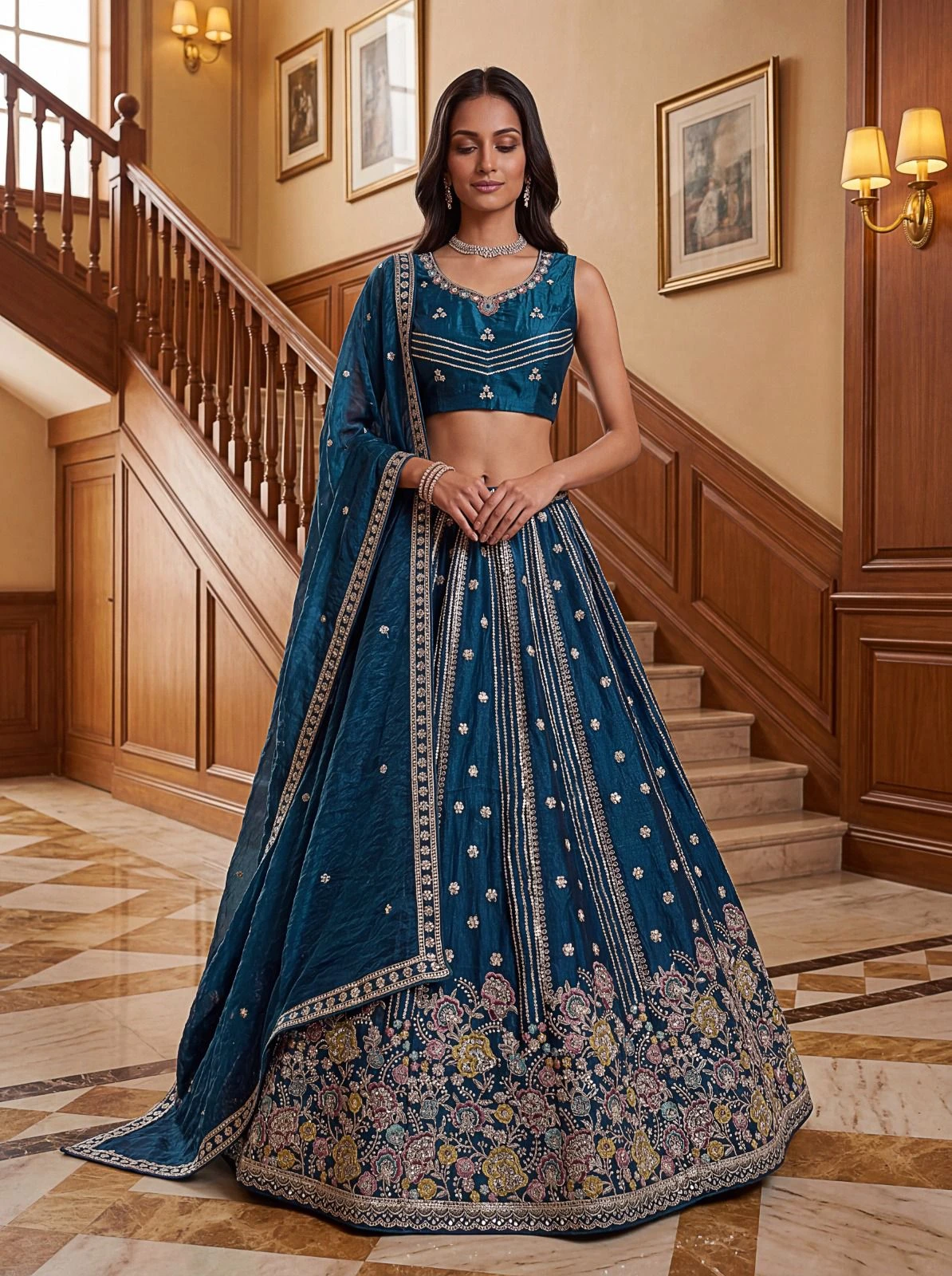 Designer Dori Embroidered Lehenga Choli