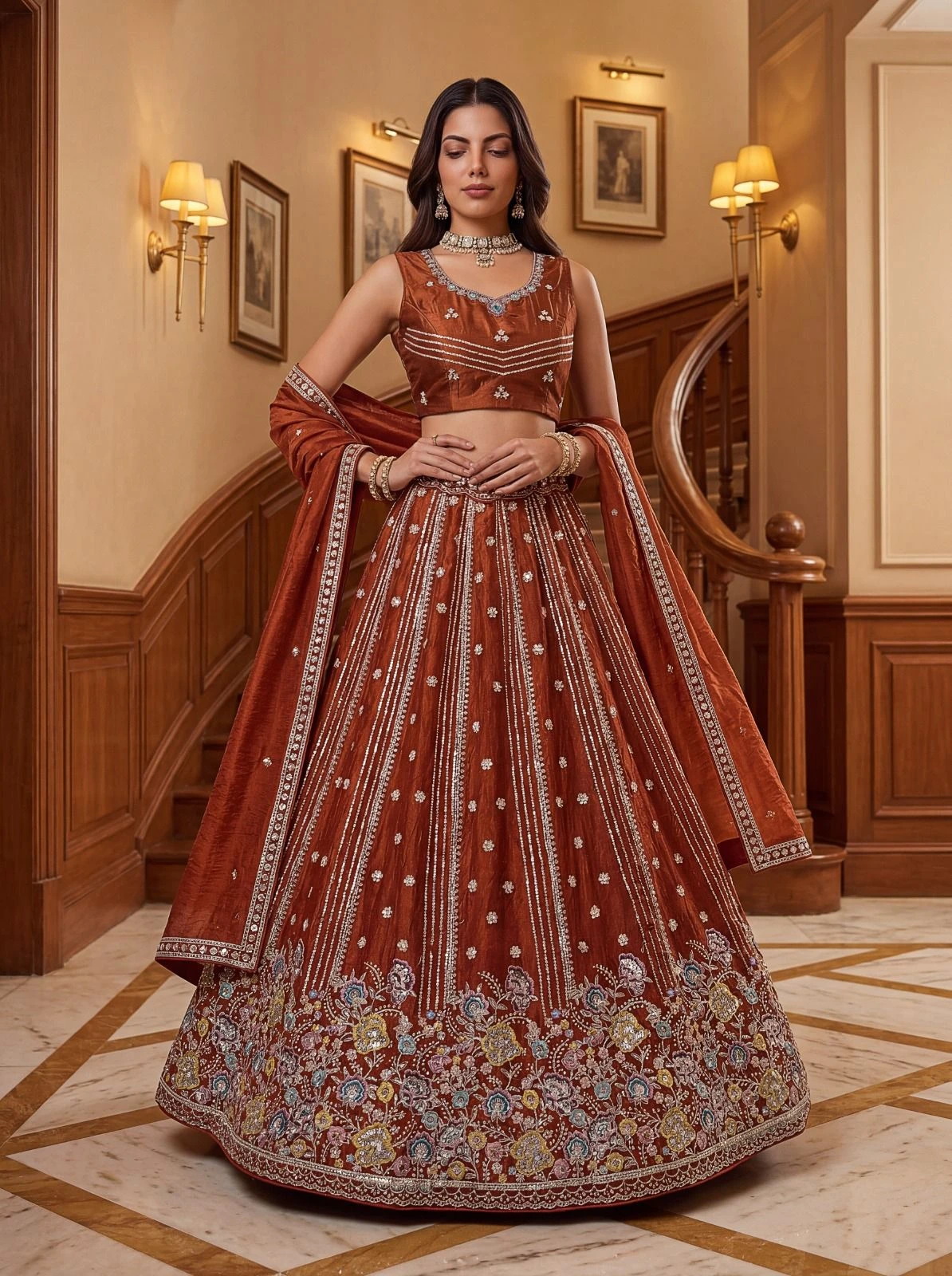 Designer Dori Embroidered Lehenga Choli
