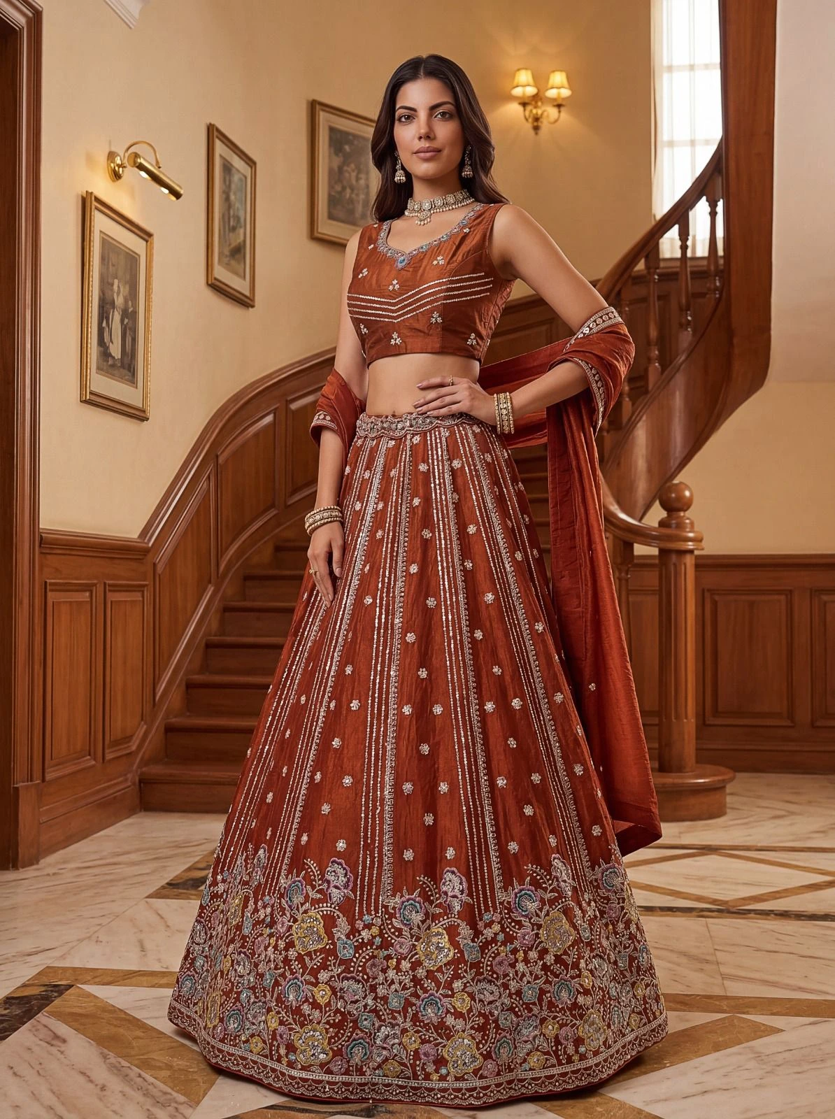 Designer Dori Embroidered Lehenga Choli
